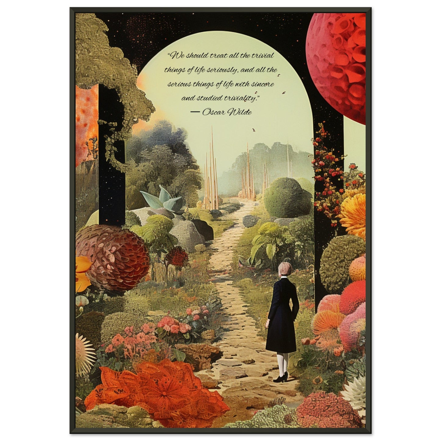 'Trivial Things' Oscar Wilde quote, Premium Matte Paper Metal Framed Poster