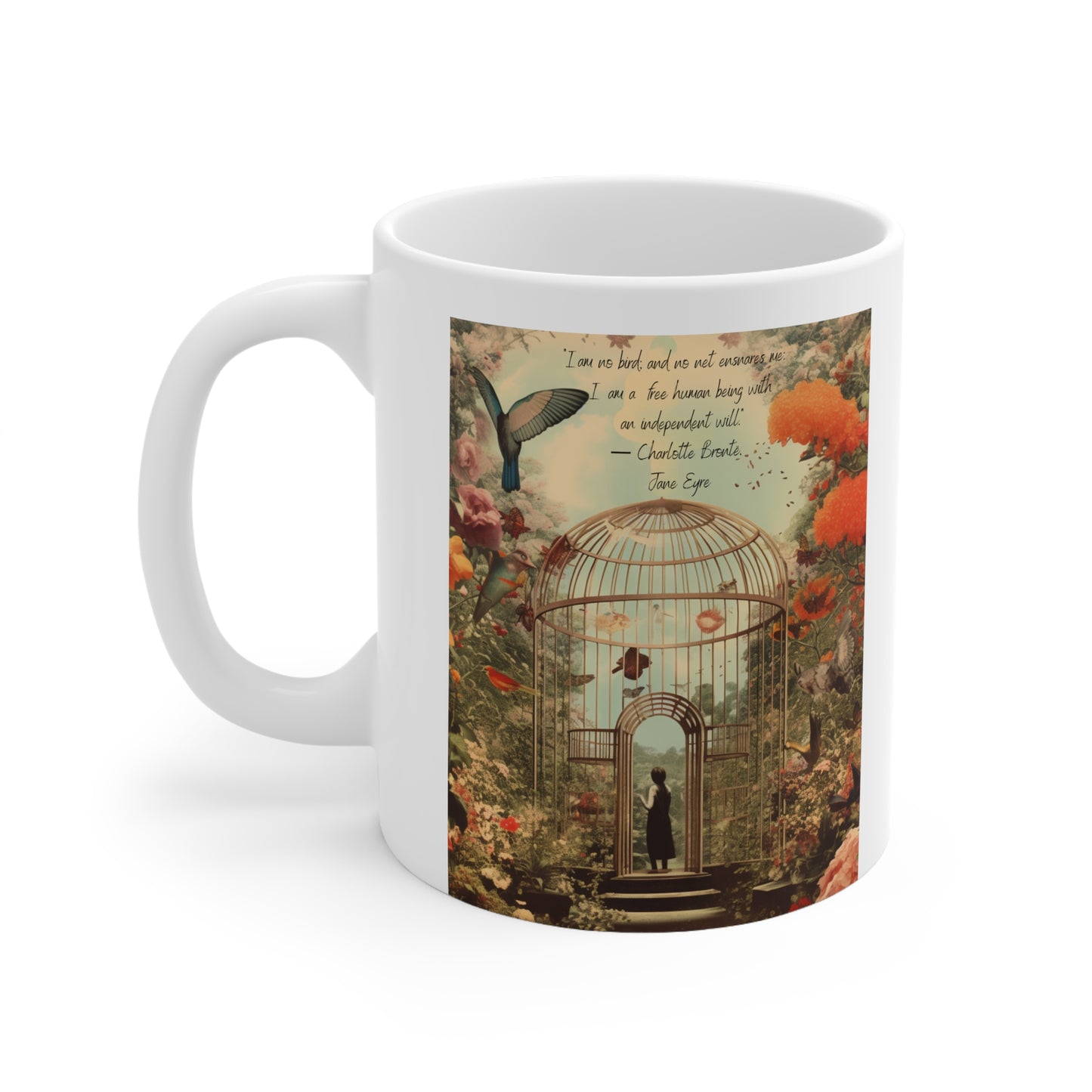 Freedom Spirit Ceramic Mug - Charlotte Bronte's Jane Eyre Inspiration.