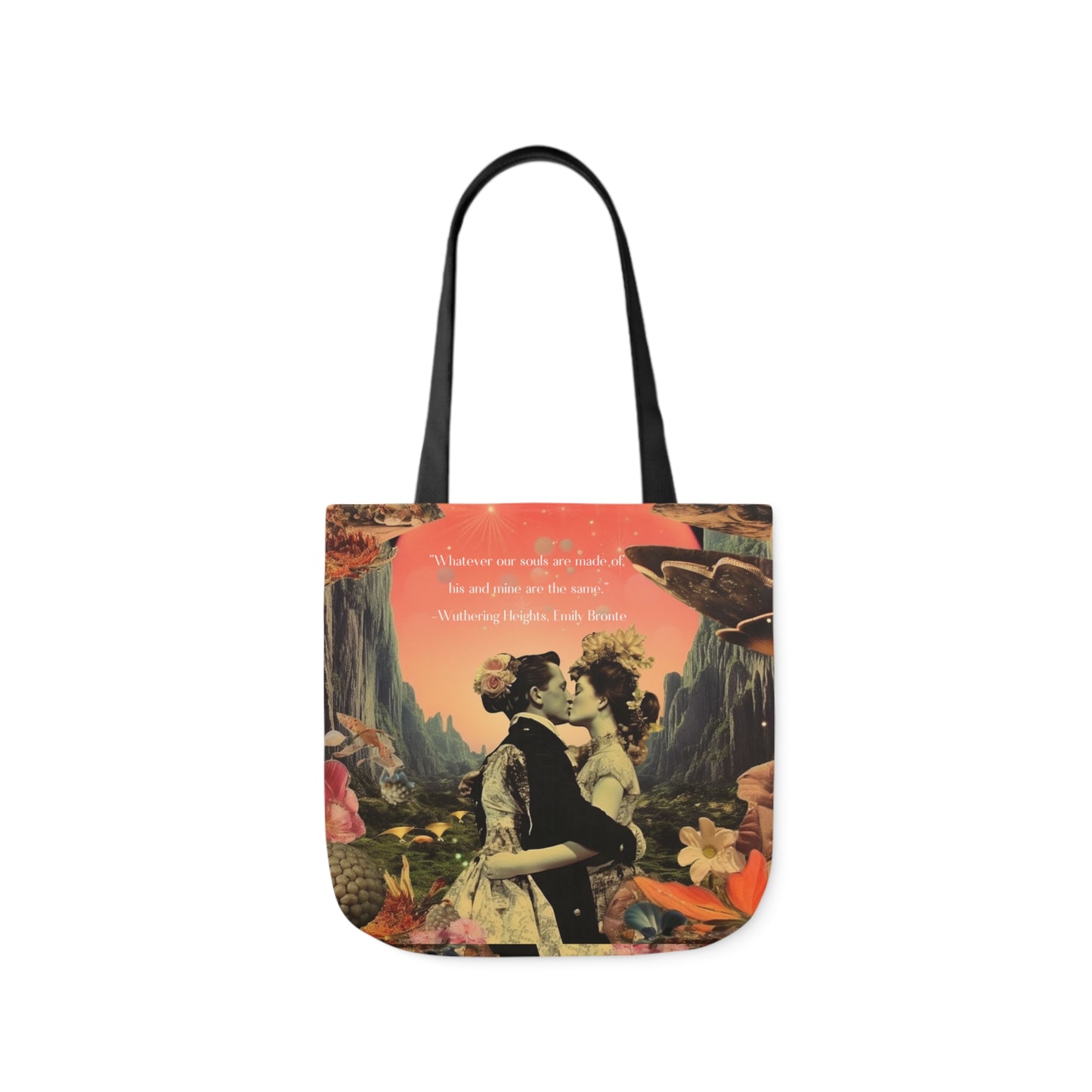 'Whatever our souls', from Wuthering Heights by Emily Bronte quote, Tote Bag