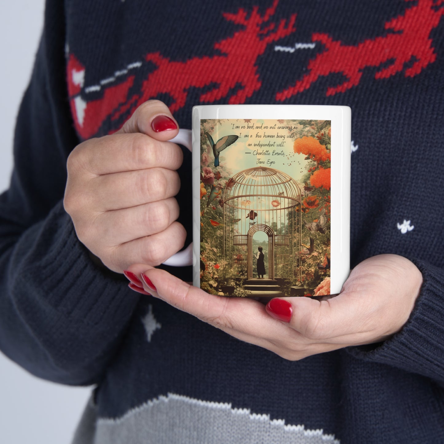 Freedom Spirit Ceramic Mug - Charlotte Bronte's Jane Eyre Inspiration.