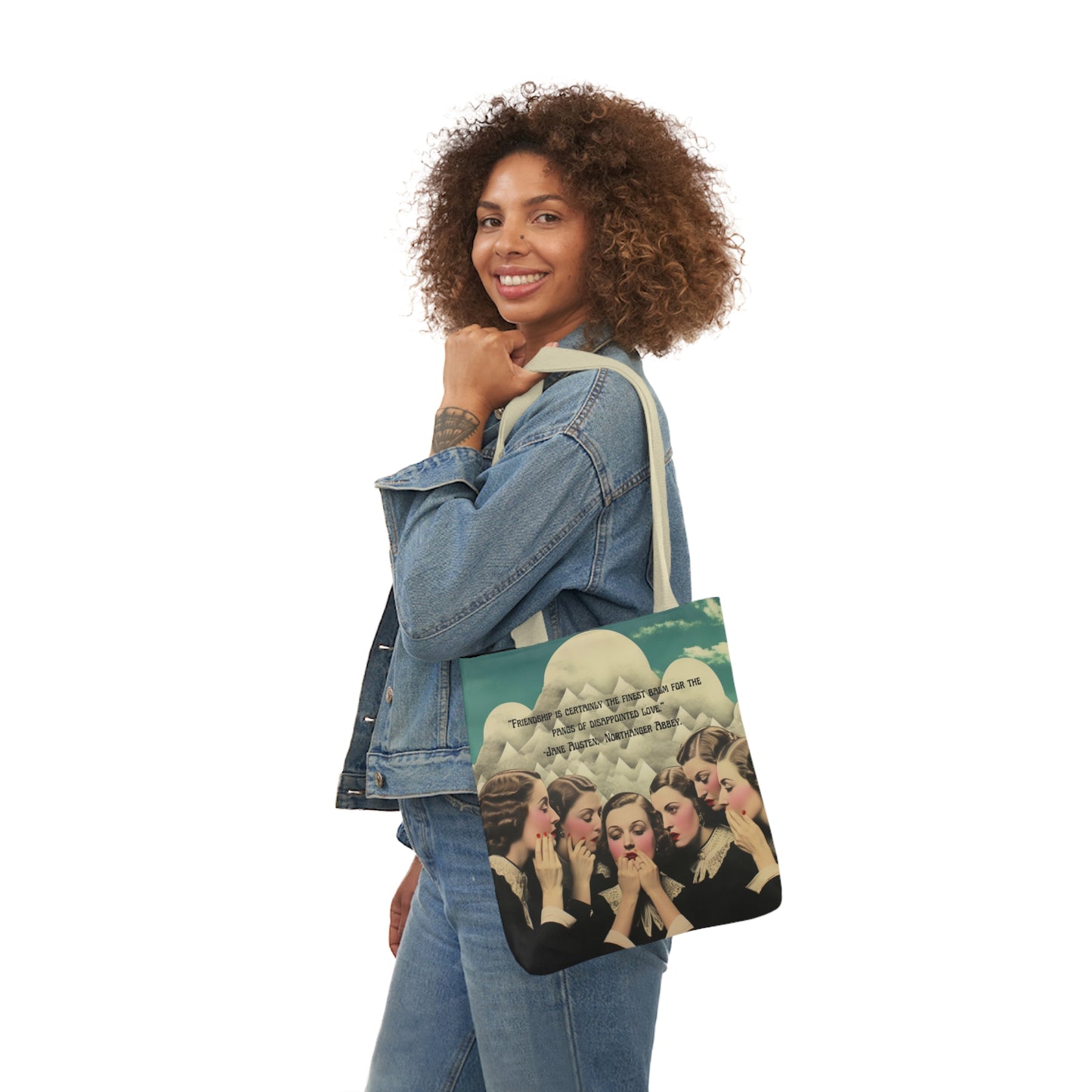 "Friendship Balm"Quote, by Jane Austen from Northanger Abbey, Tote Bag