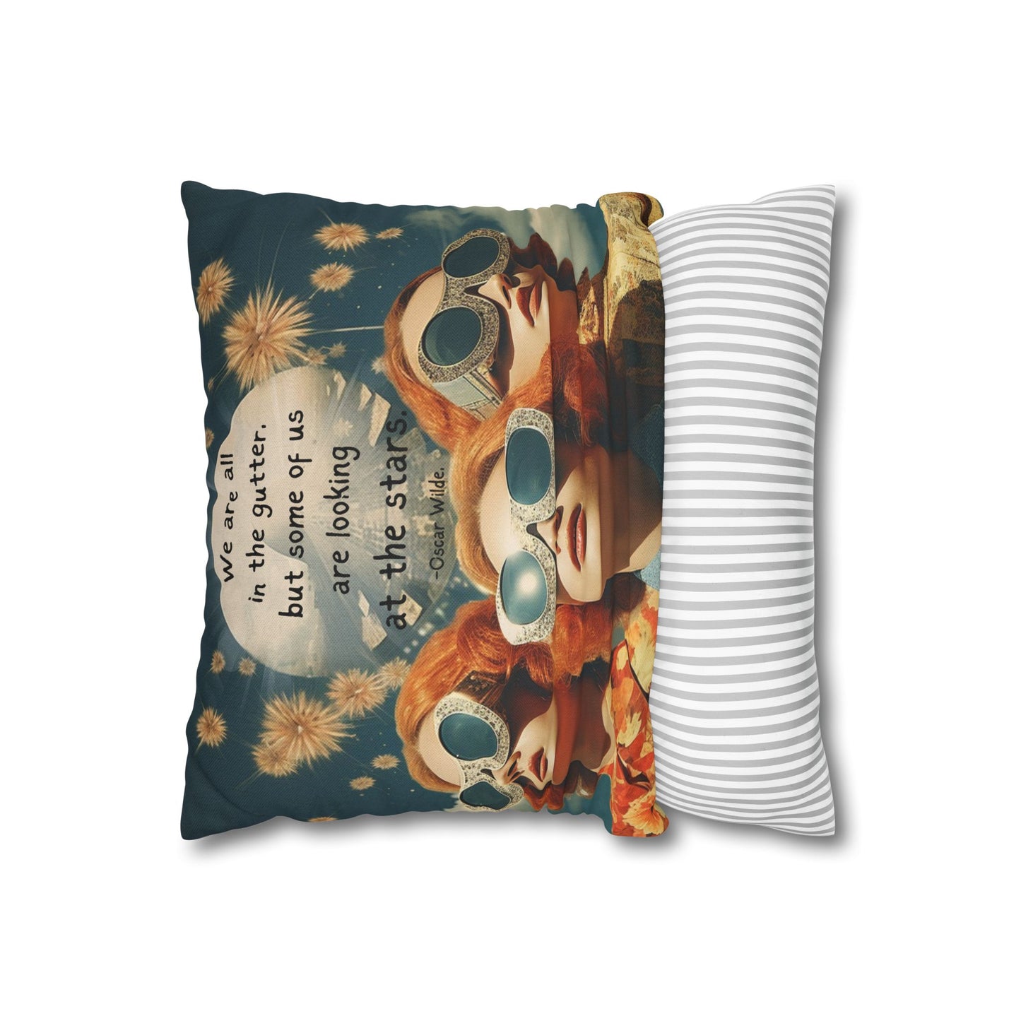 “We Are All in the Gutter” – Oscar Wilde Quote Cushion | Literary Home Décor for Dreamers