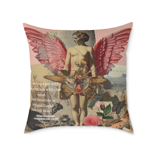 "Love Looks Not with the Eyes" Shakespearean Wisdom- Cupid Cushion