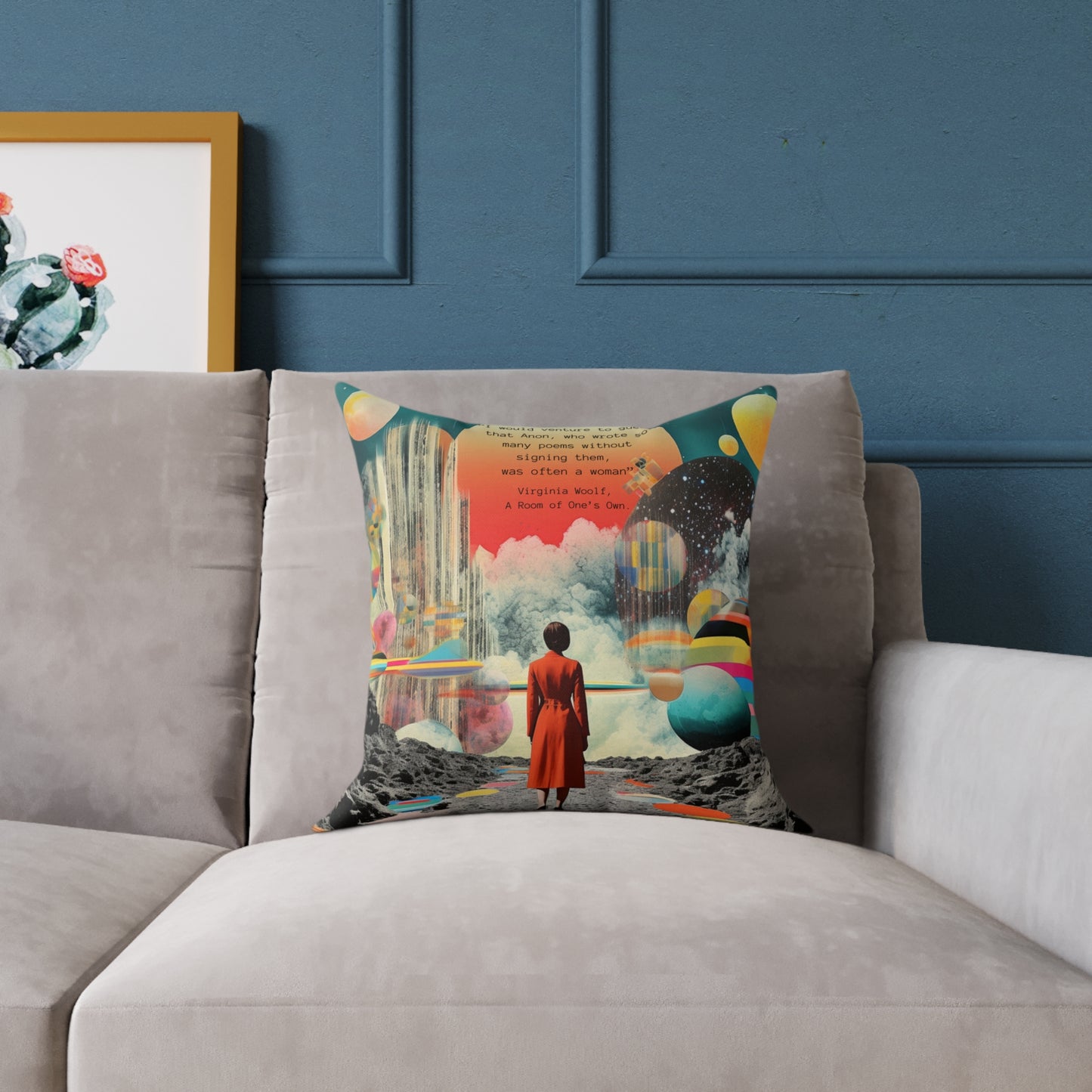 "Anon" Virginia Woolf, A Room of One’s Own Quote Cushion