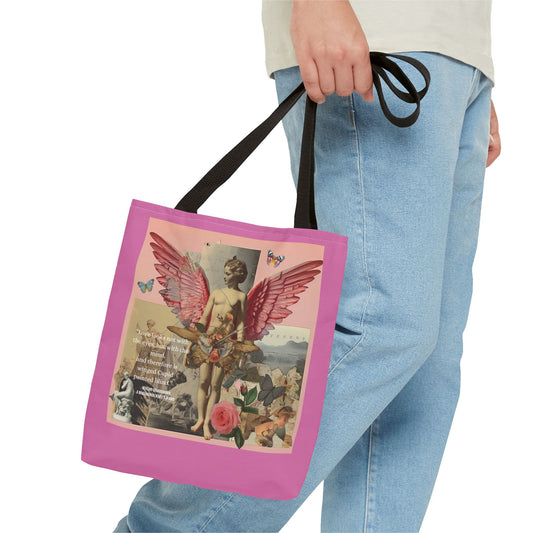 Whimsical Angel Tote Bag - Artistic AOP Design with Inspirational Quote