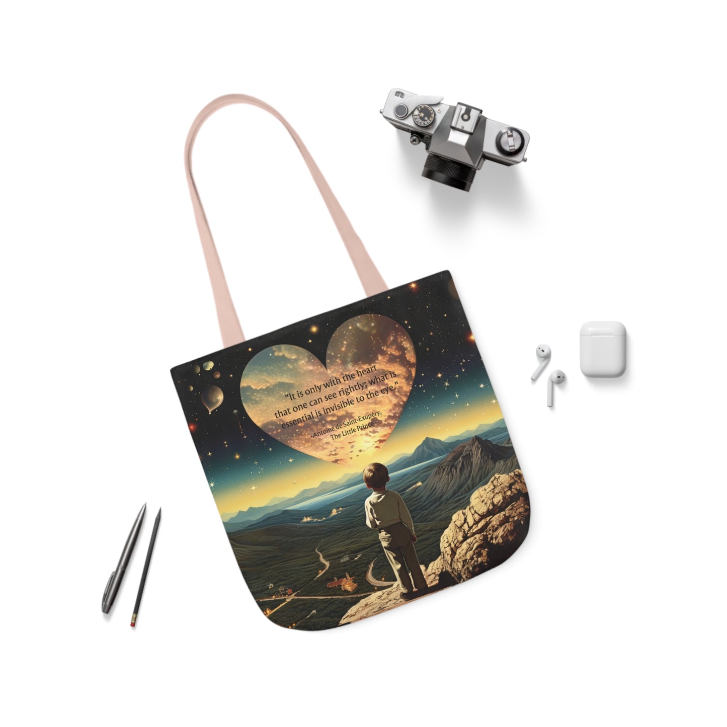 "It is only with the Heart" Little Prince Quote Tote Bag