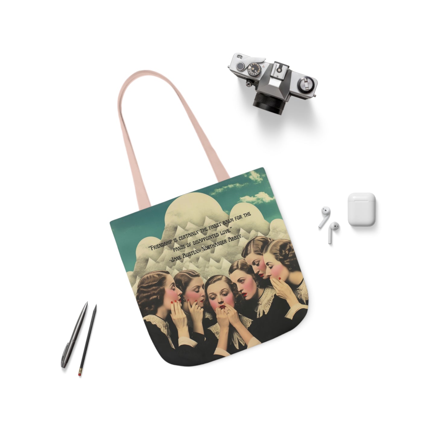 "Friendship Balm"Quote, by Jane Austen from Northanger Abbey, Tote Bag