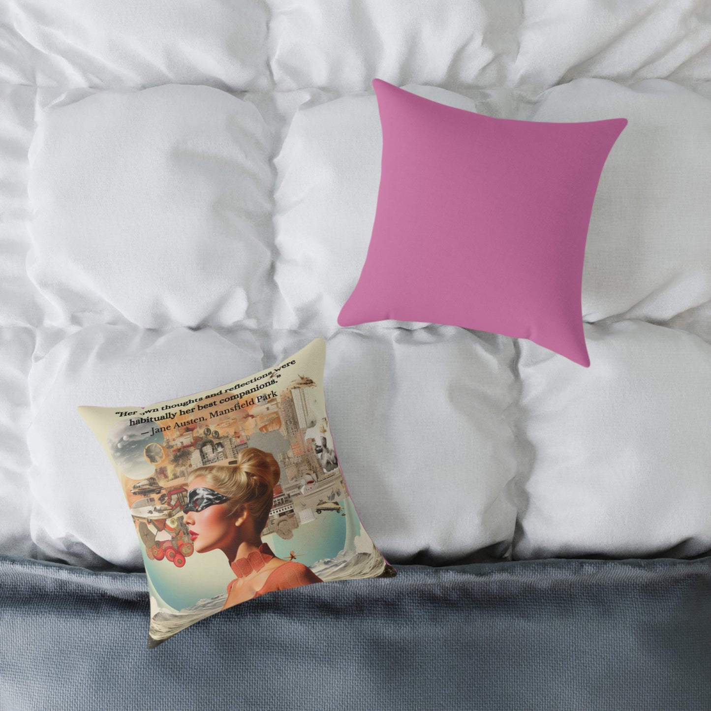 Jane Austen "Her Own Thoughts" Quote Cushion