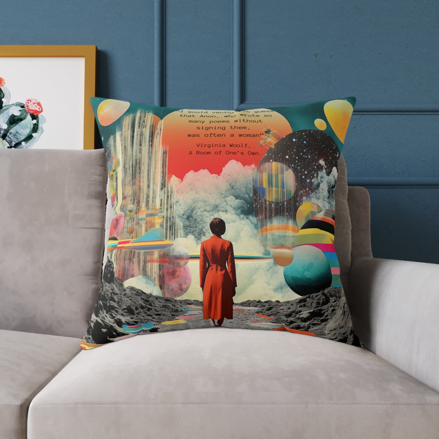 "Anon" Virginia Woolf, A Room of One’s Own Quote Cushion