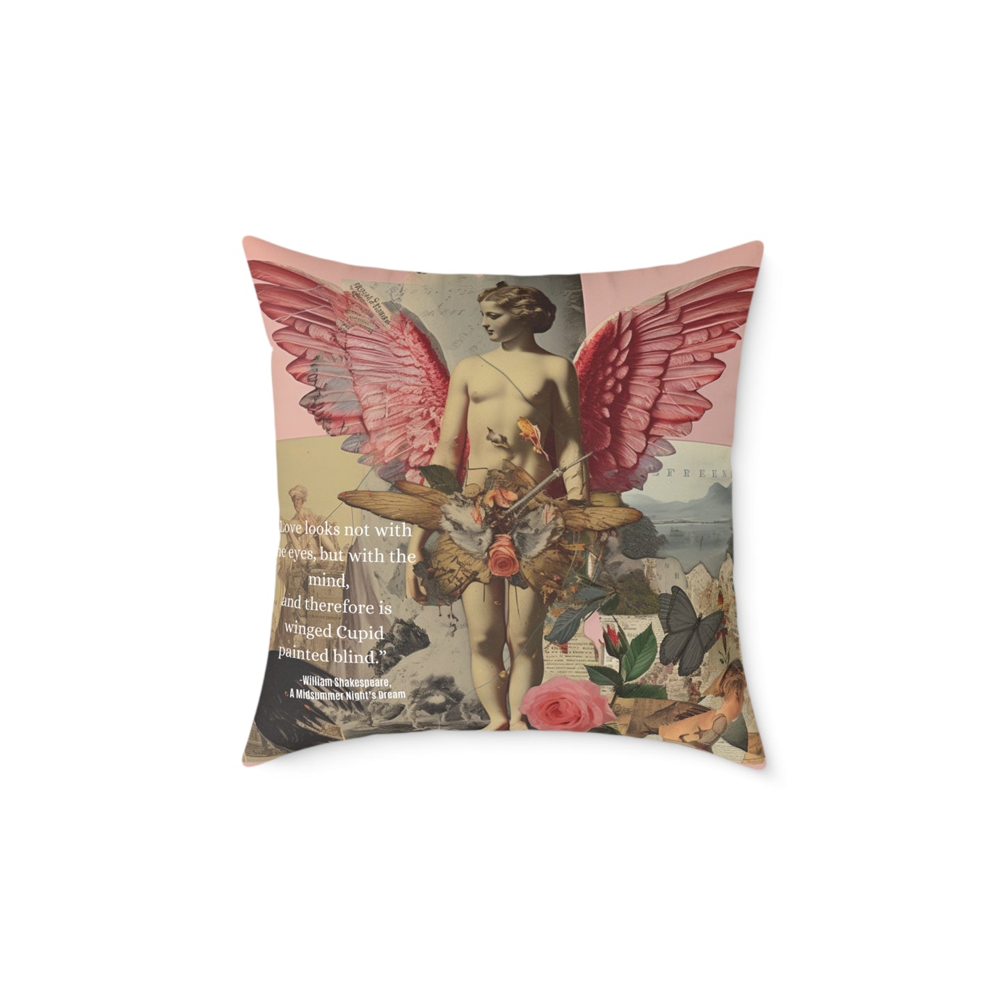 "Love Looks Not with the Eyes" Shakespearean Wisdom- Cupid Cushion