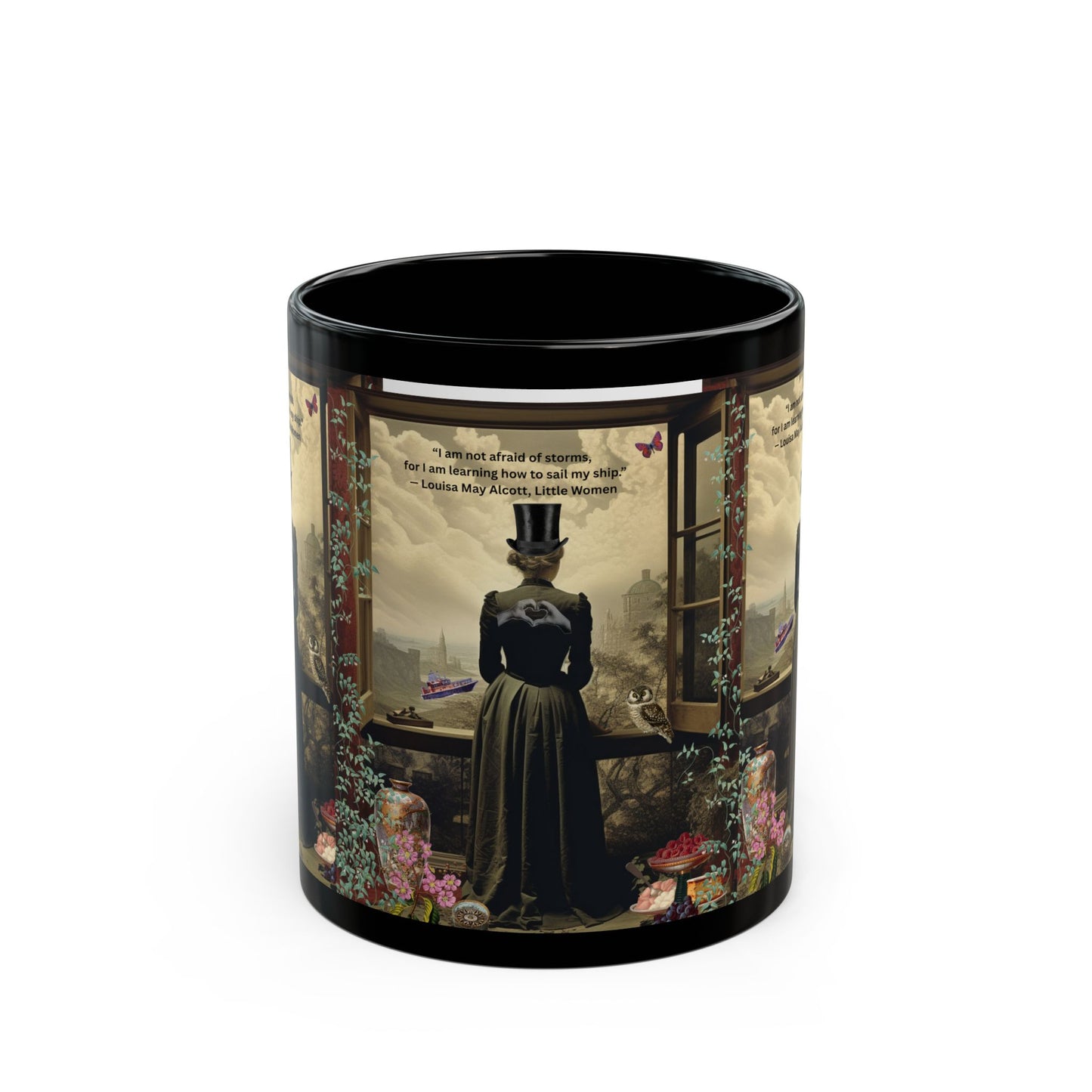 “I Am Not Afraid of Storms” – Louisa May Alcott Quote Mug | Inspirational Literary Gift