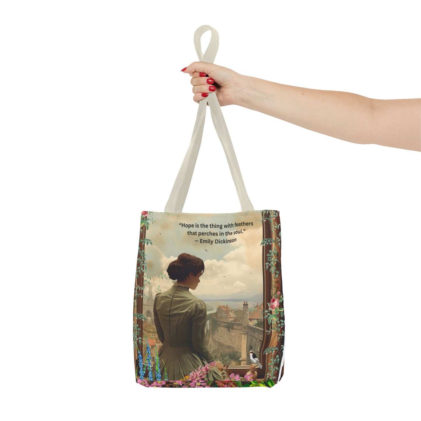 Emily Dickinson Quote Tote Bag – “Hope is the thing with feathers.”