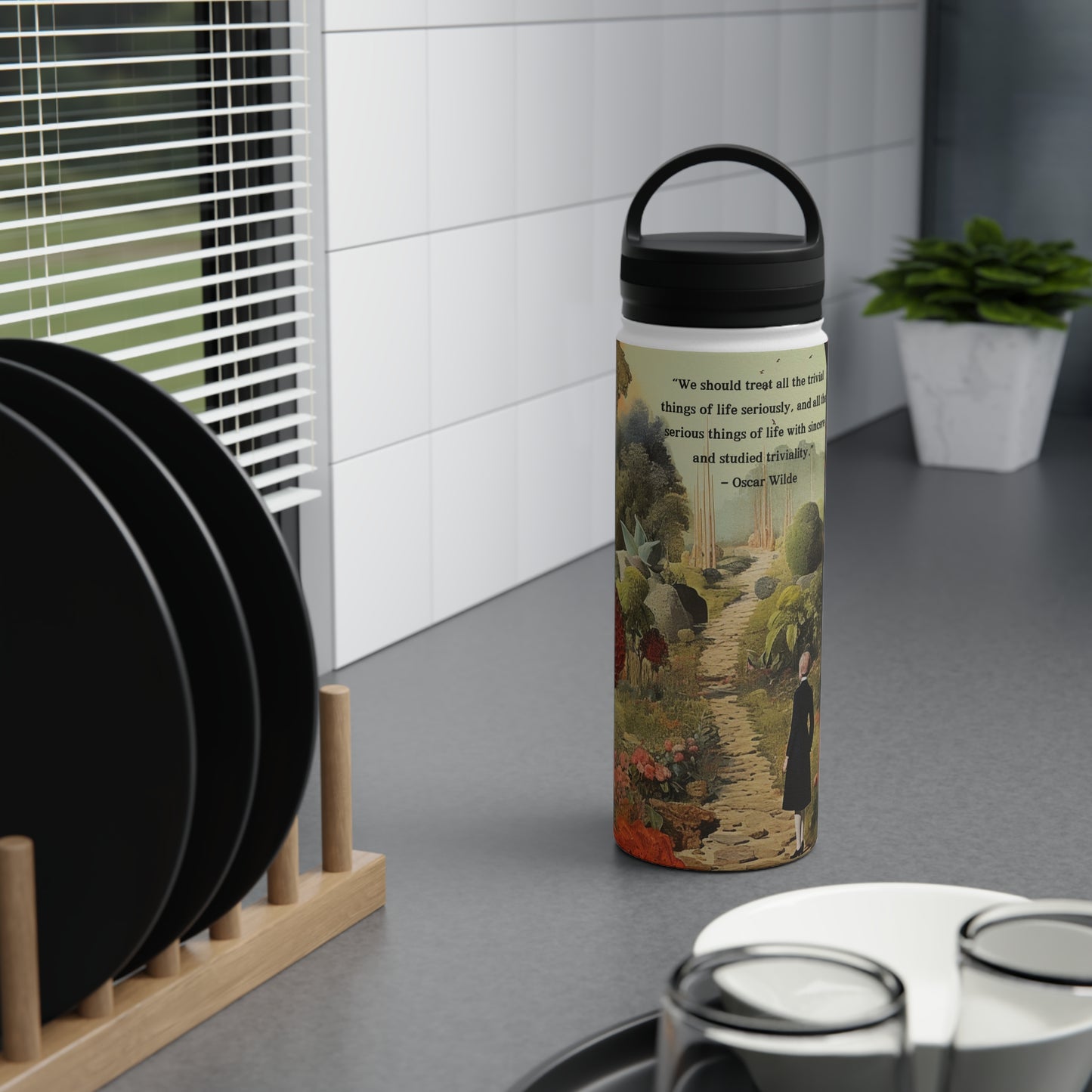 Oscar Wilde Inspired Stainless Steel Water Bottle | Embrace the Joy of Triviality
