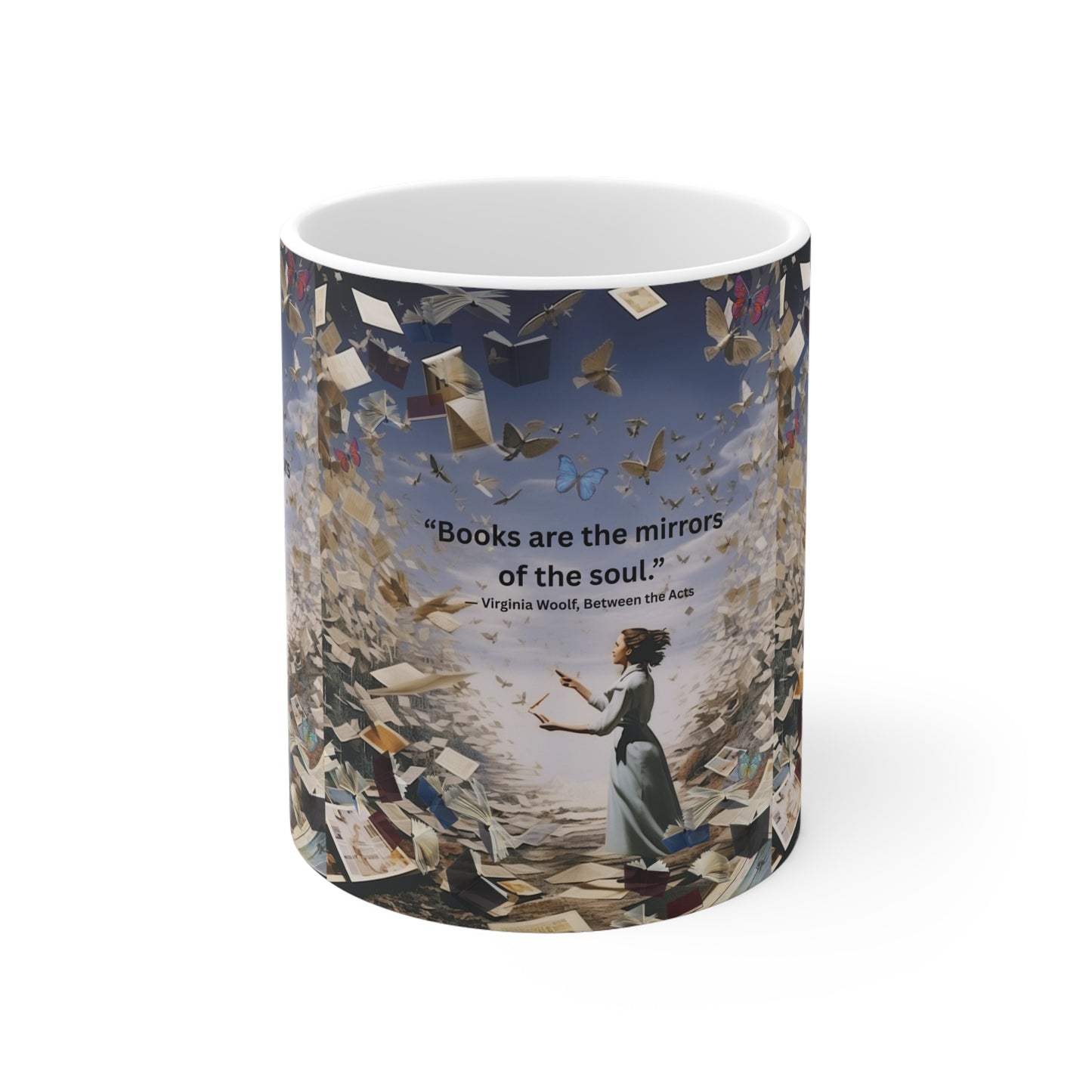 “Books Are the Mirrors of the Soul” – Virginia Woolf Quote Mug | Literary Gift for Readers & Writers