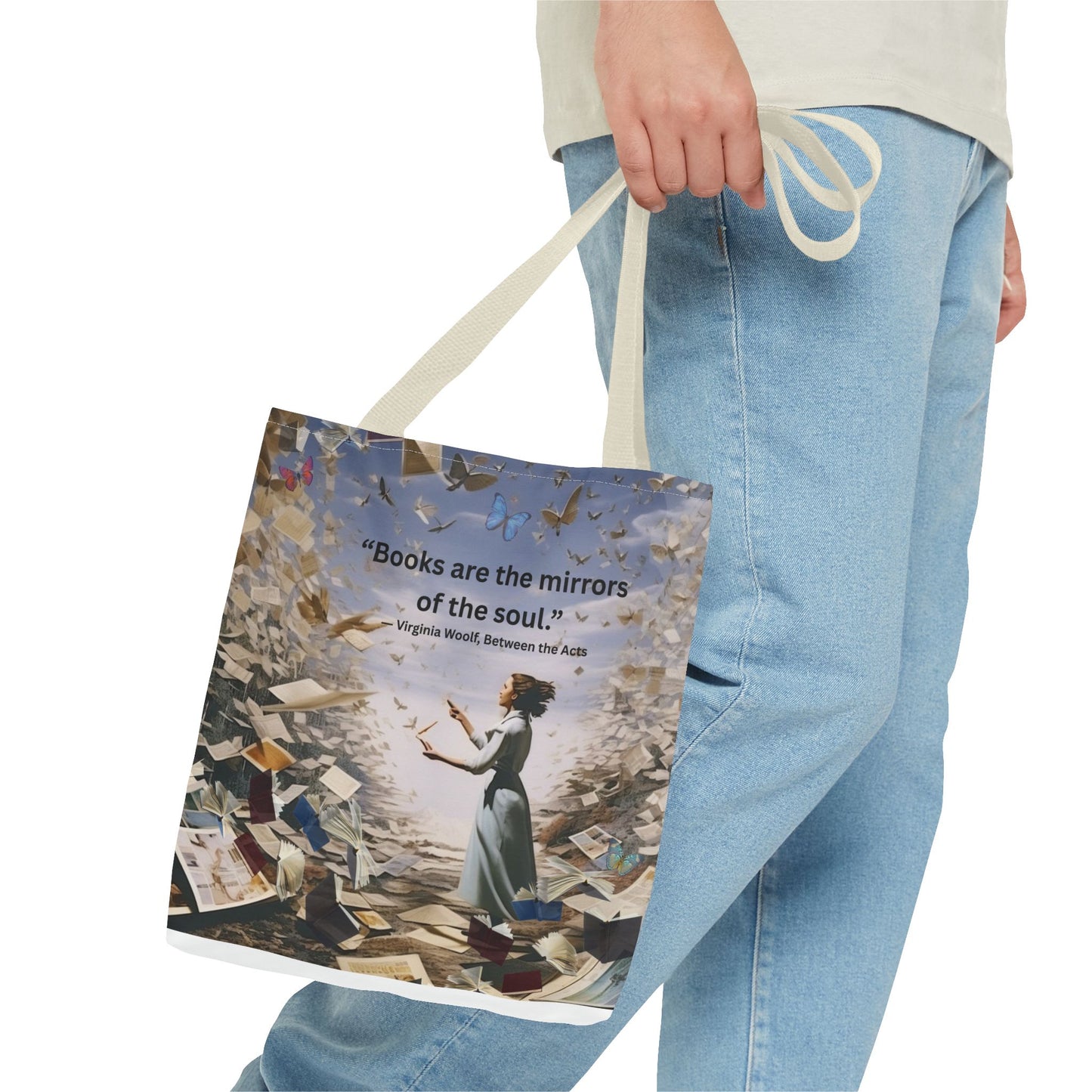 Virginia Woolf Quote Tote Bag – “Books are the mirrors of the soul.”