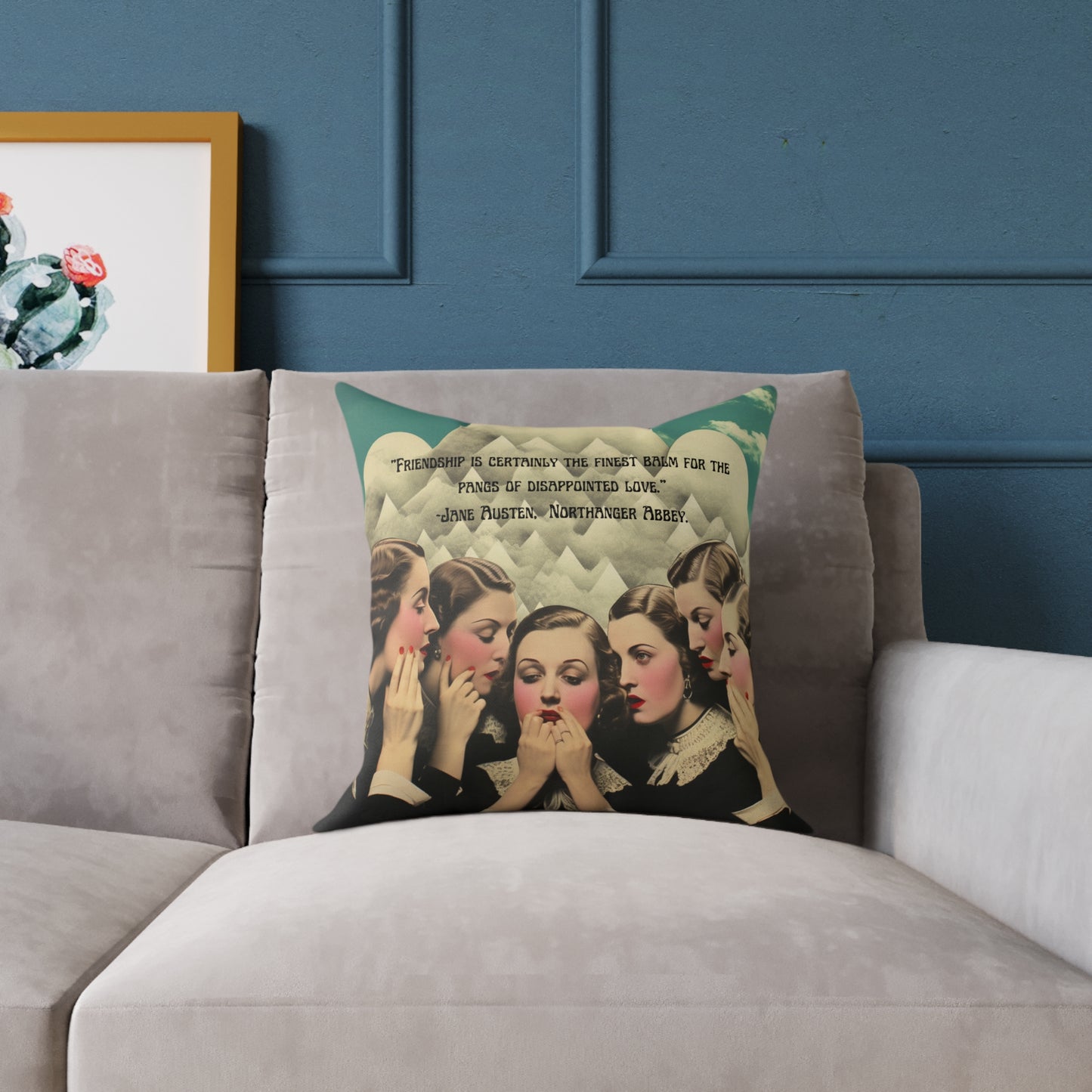 "Friendship Balm" from Northanger Abbey, by Jane Austen quote, Luxury Cushion