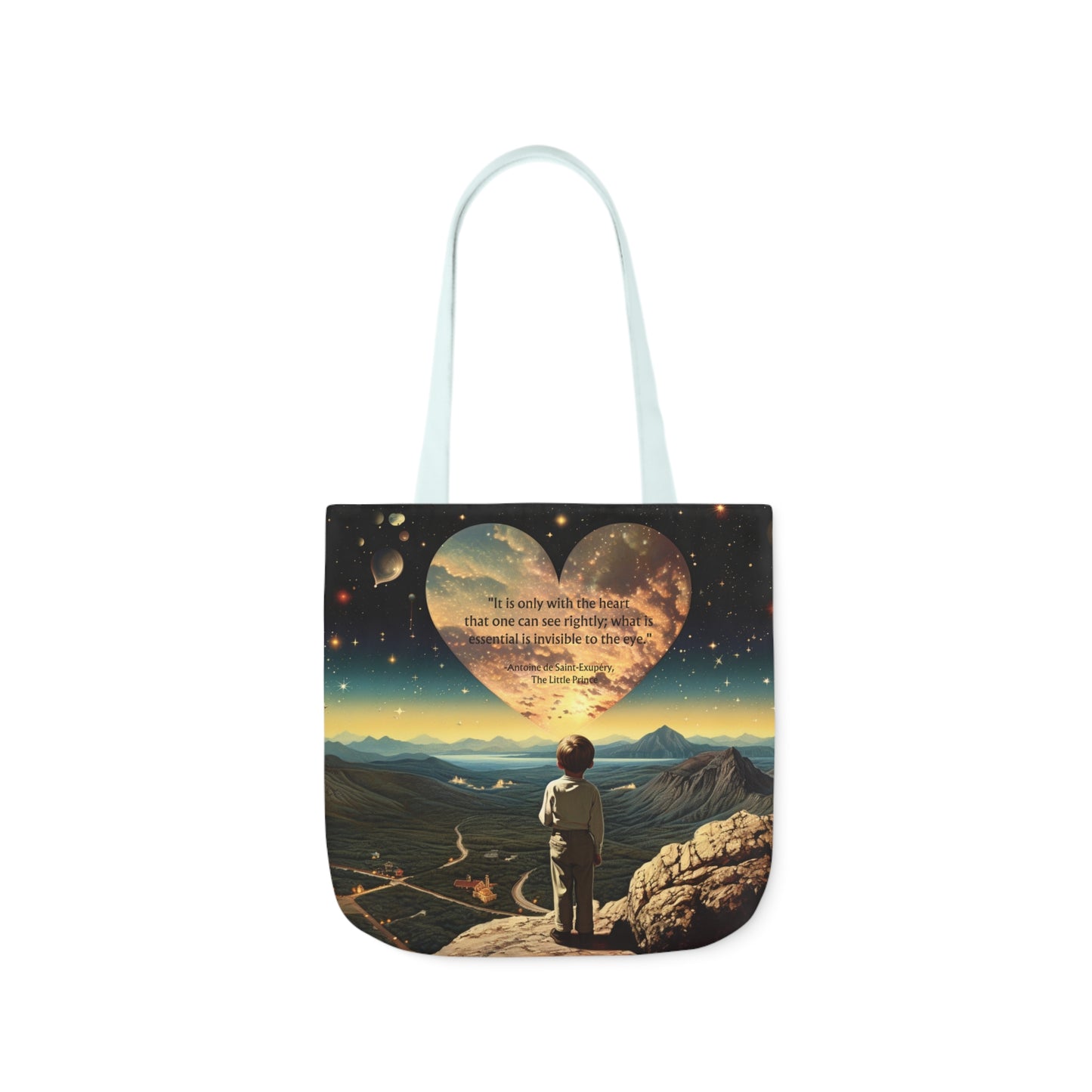 "It is only with the Heart" Little Prince Quote Tote Bag