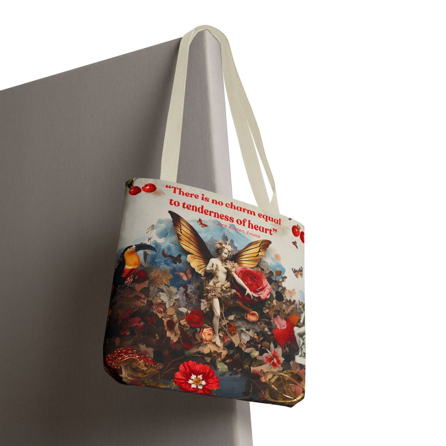 Jane Austen Quote Tote Bag – “There is no charm equal to tenderness of heart.”