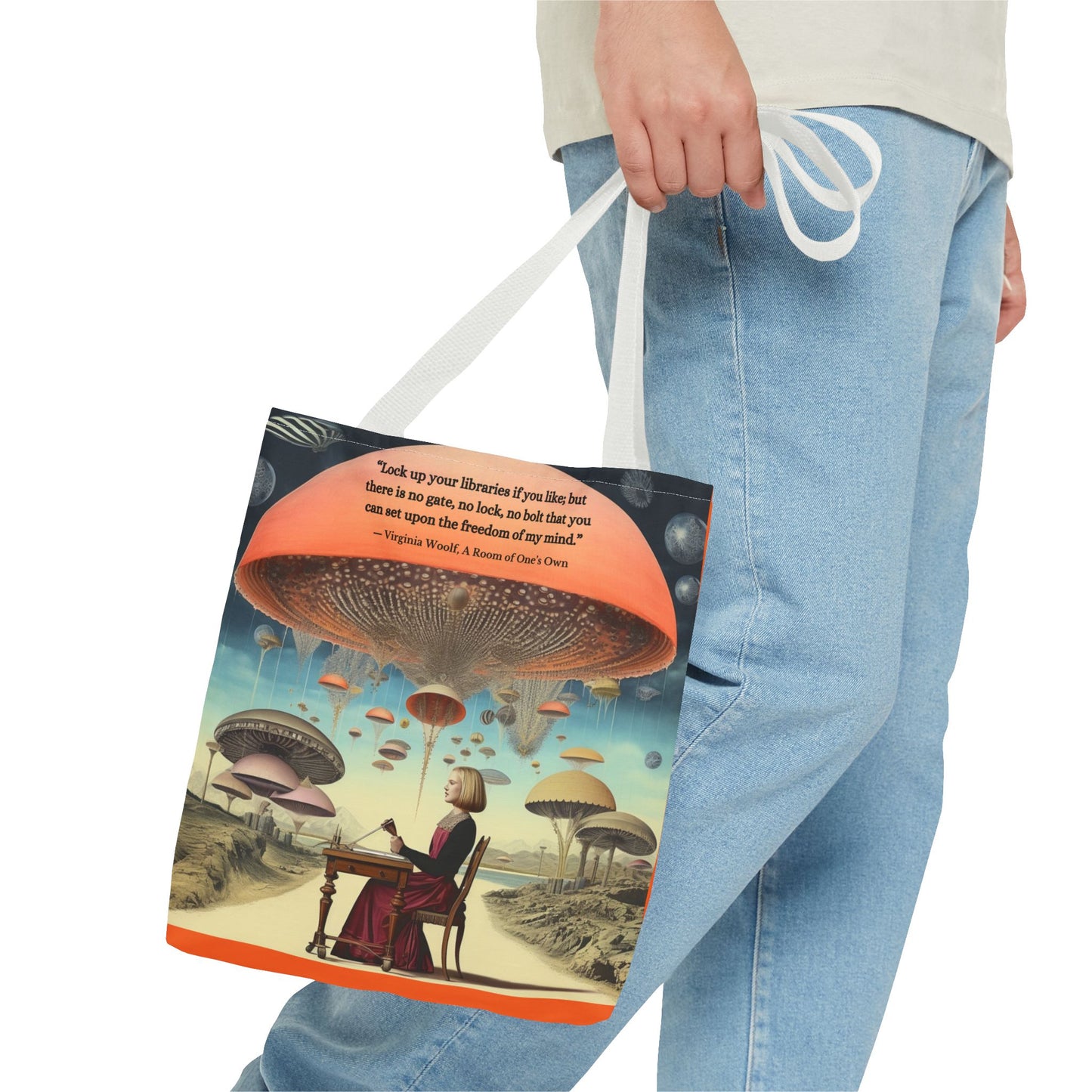 “Lock Up Your Libraries” – Virginia Woolf Quote Tote Bag
