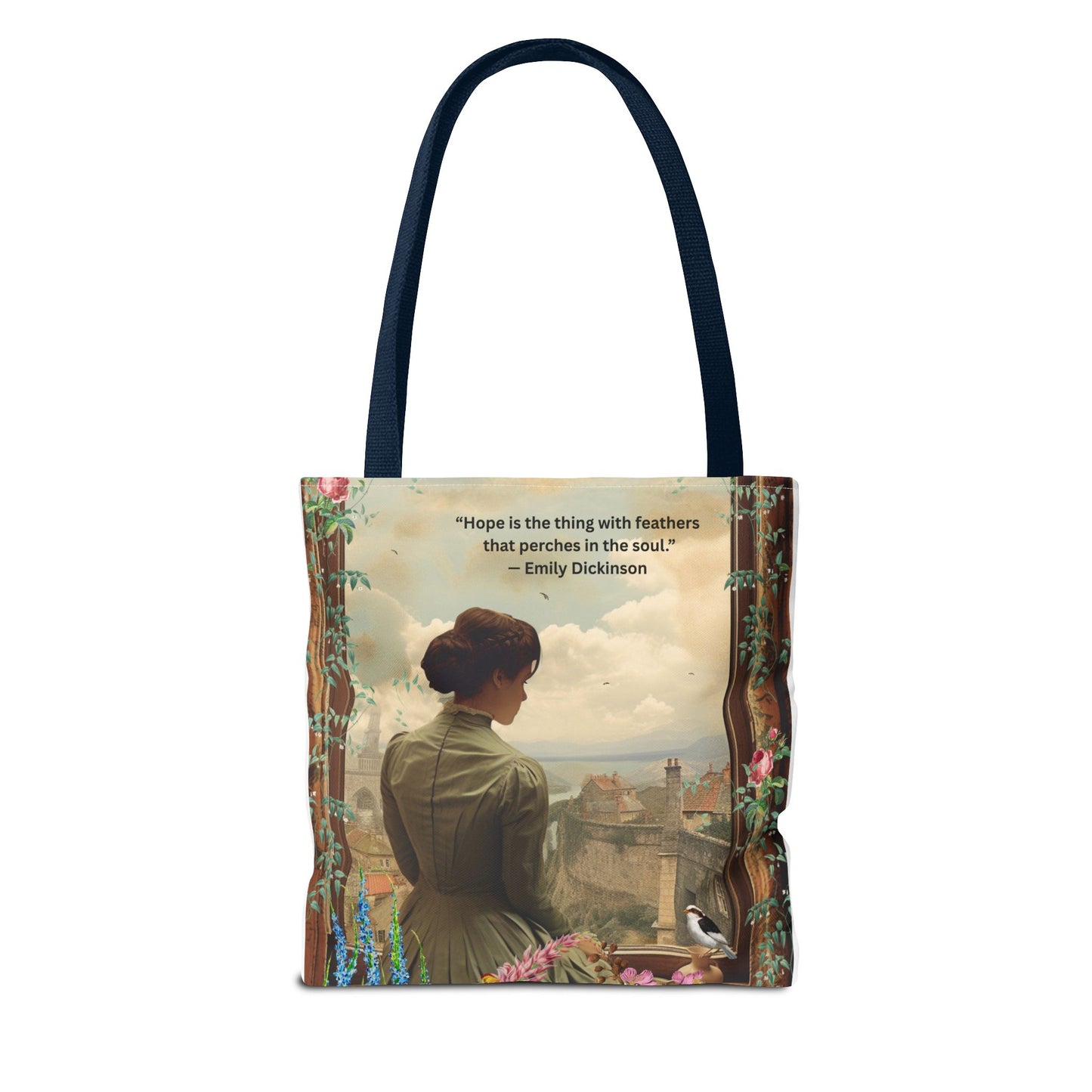 Emily Dickinson Quote Tote Bag – “Hope is the thing with feathers.”