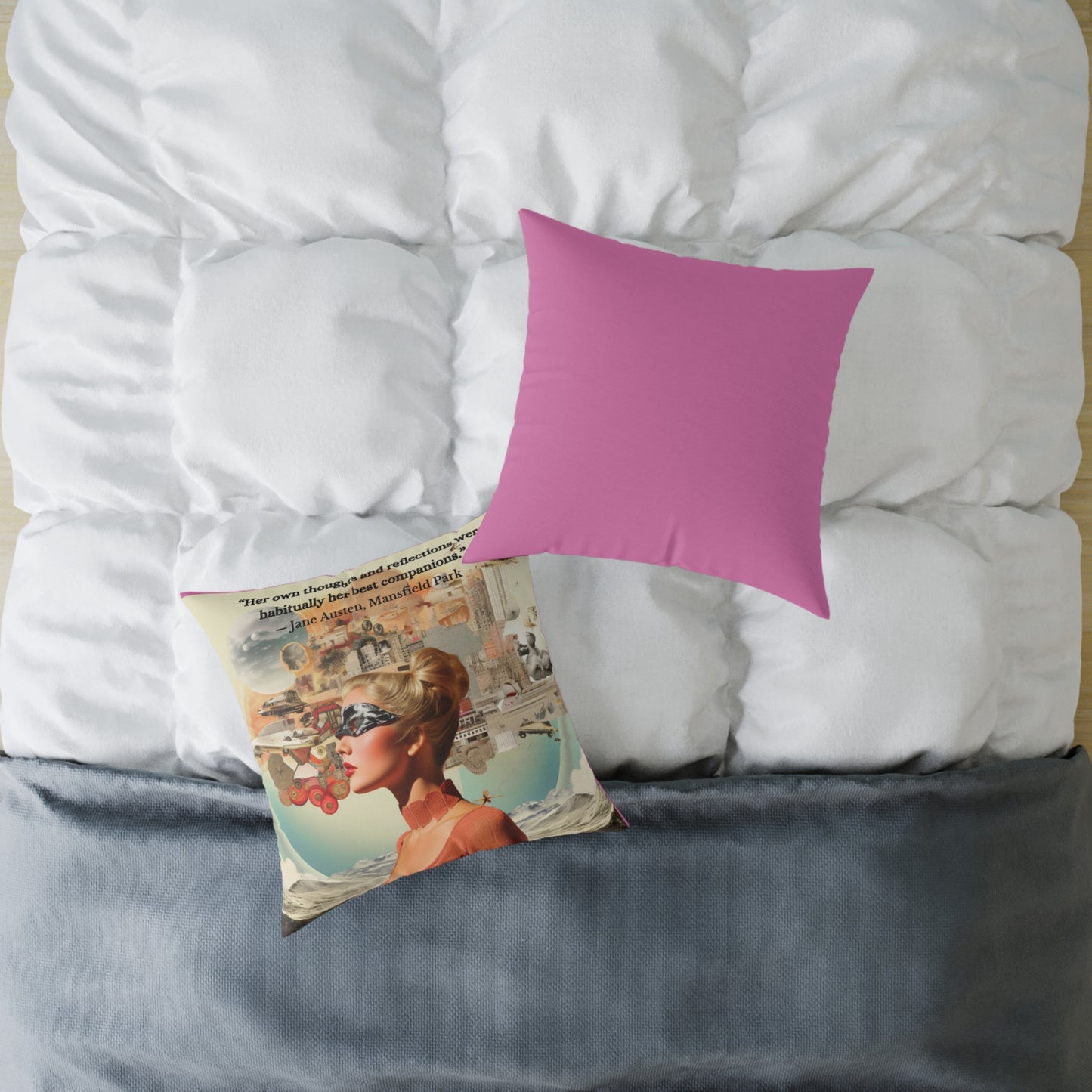 Jane Austen "Her Own Thoughts" Quote Cushion