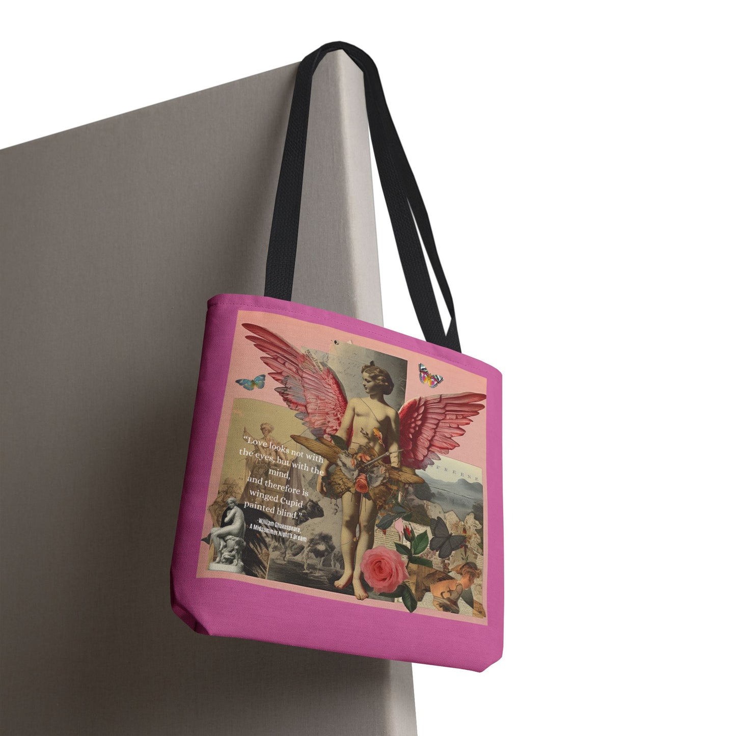 Whimsical Angel Tote Bag - Artistic AOP Design with Inspirational Quote