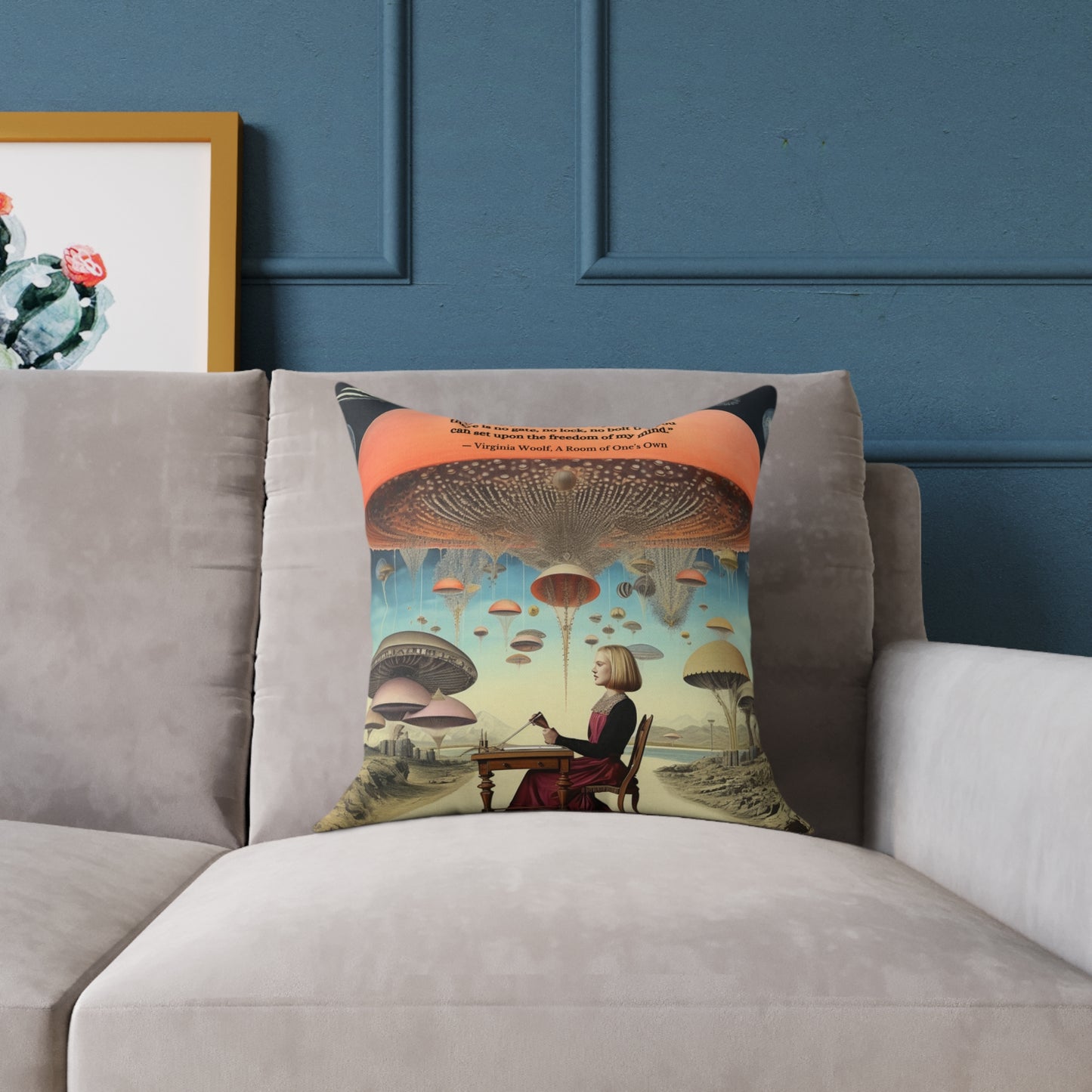 "Libraries" Virginia Woolf Quote From A Rooms of One's Own Cushion