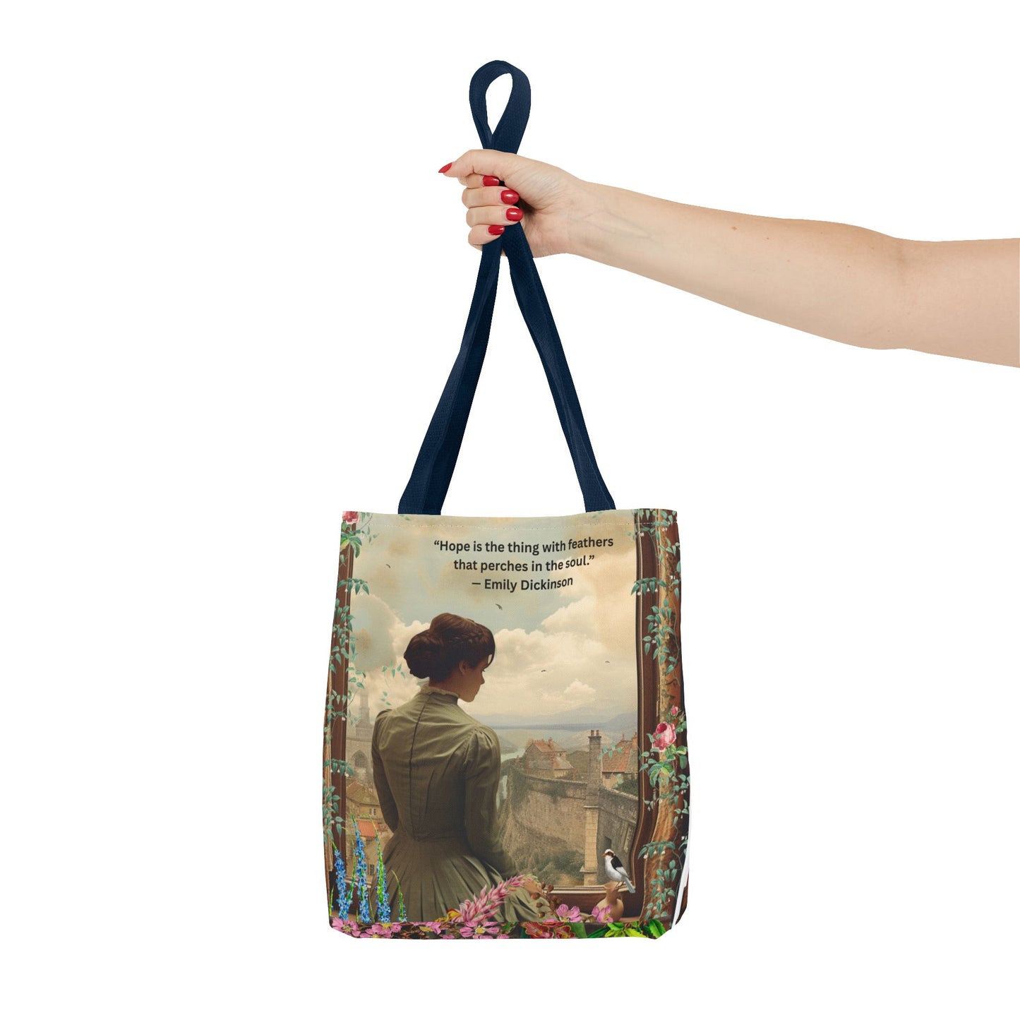 Emily Dickinson Quote Tote Bag – “Hope is the thing with feathers.”