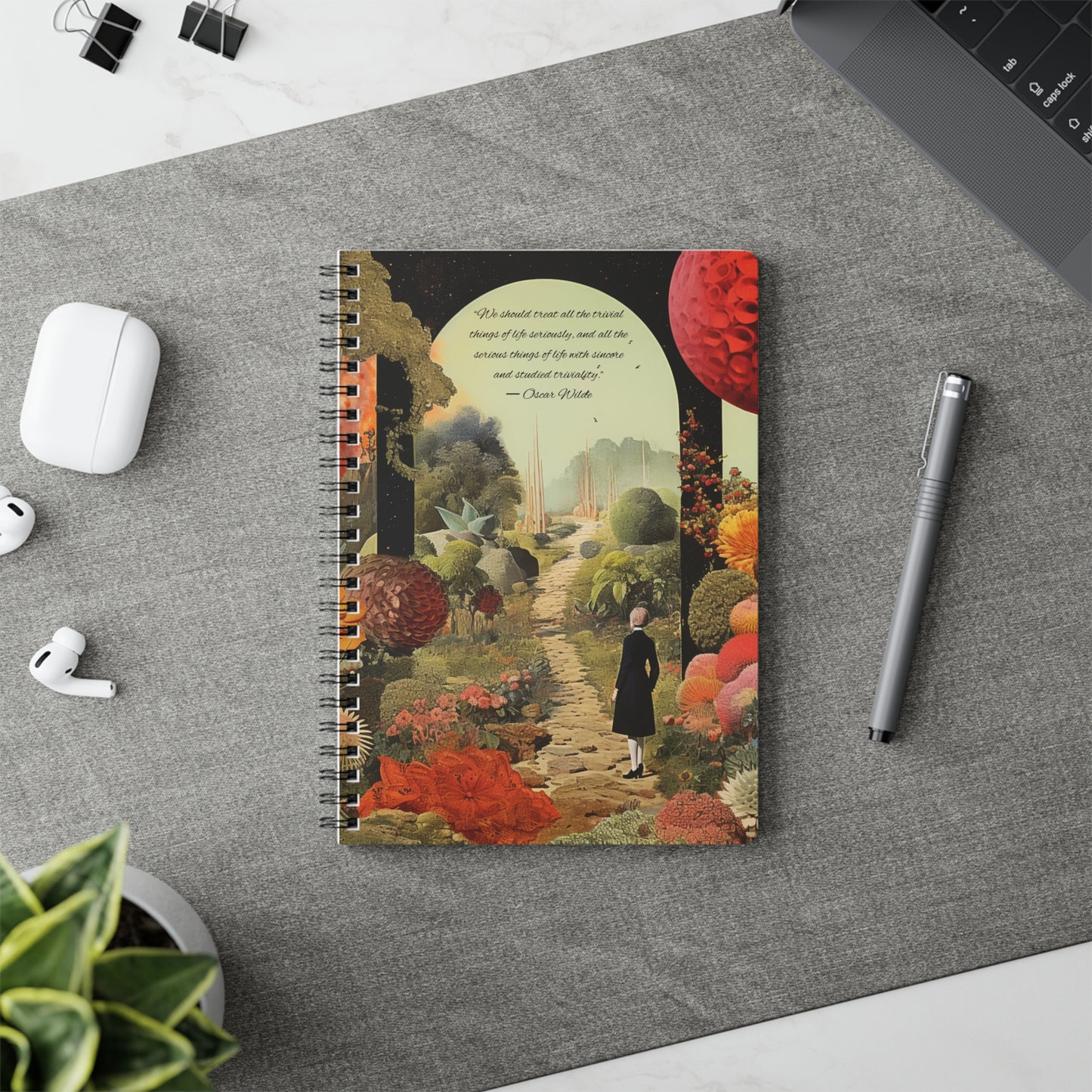 "Trivial things" Oscar Wild quote softcover Notebook, A5