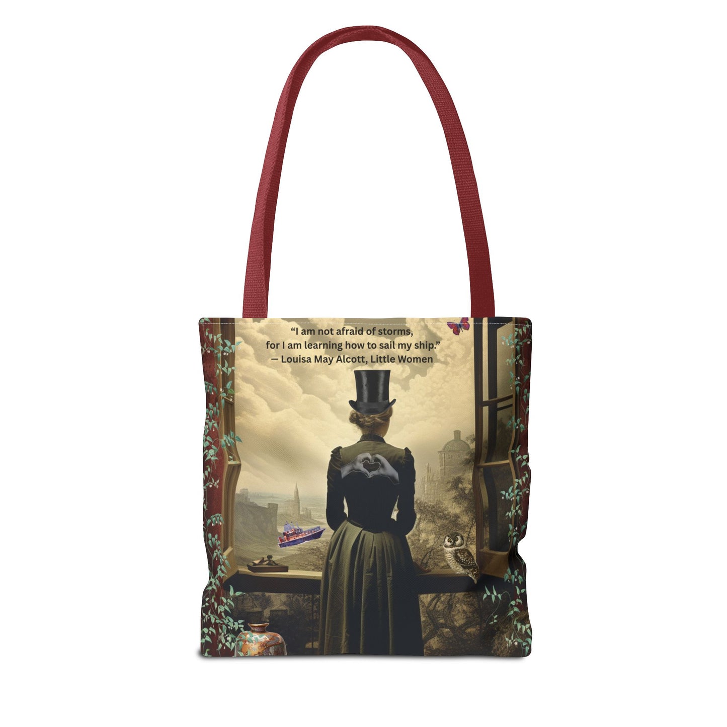 Louisa May Alcott Quote Tote Bag – “I am not afraid of storms, for I am learning how to sail my ship.”