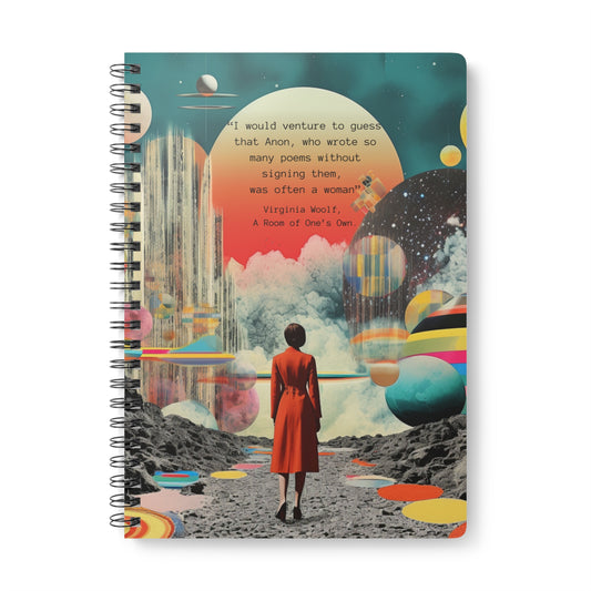 Collage artwork with Virginia Woolf classic quote about Anon