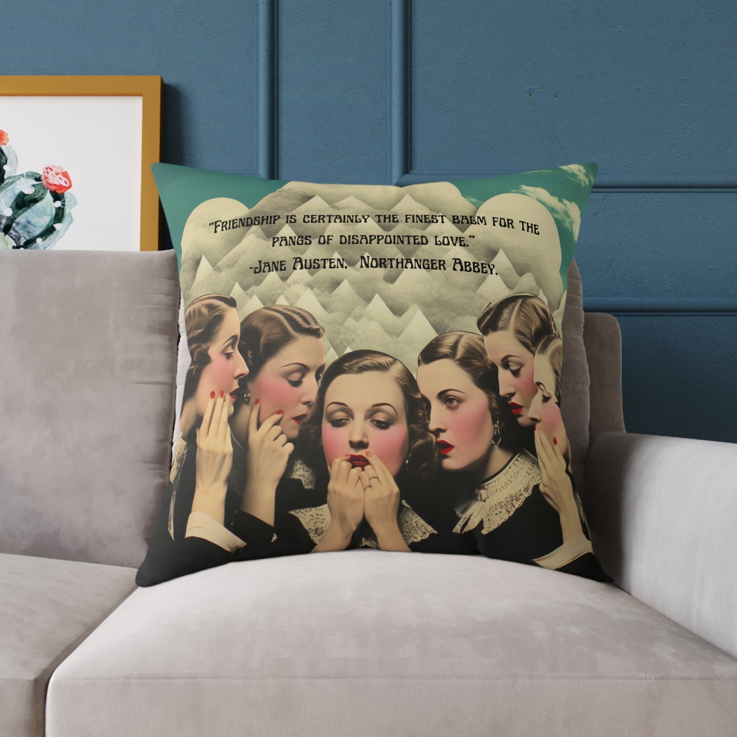 "Friendship Balm" from Northanger Abbey, by Jane Austen quote, Luxury Cushion