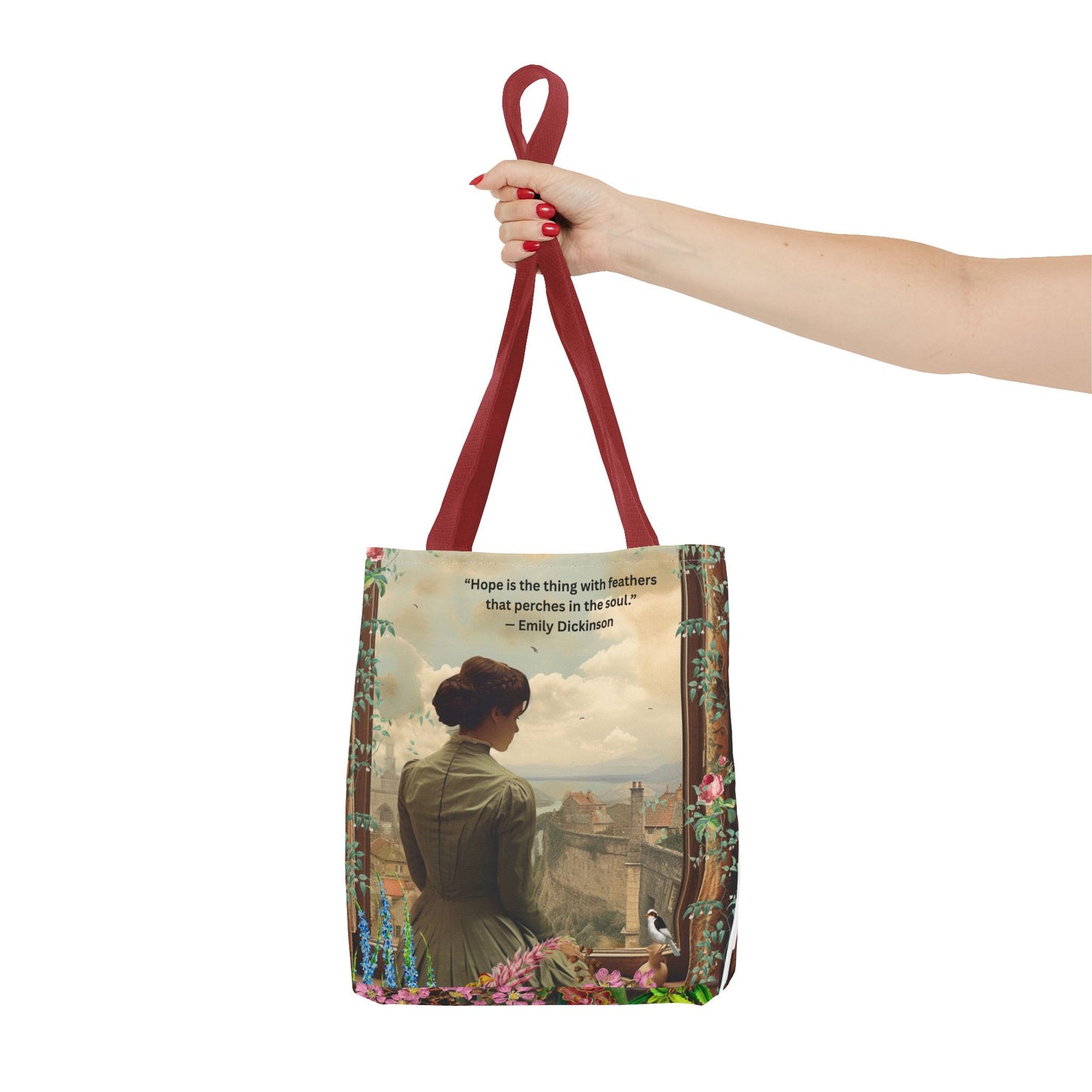 Emily Dickinson Quote Tote Bag – “Hope is the thing with feathers.”