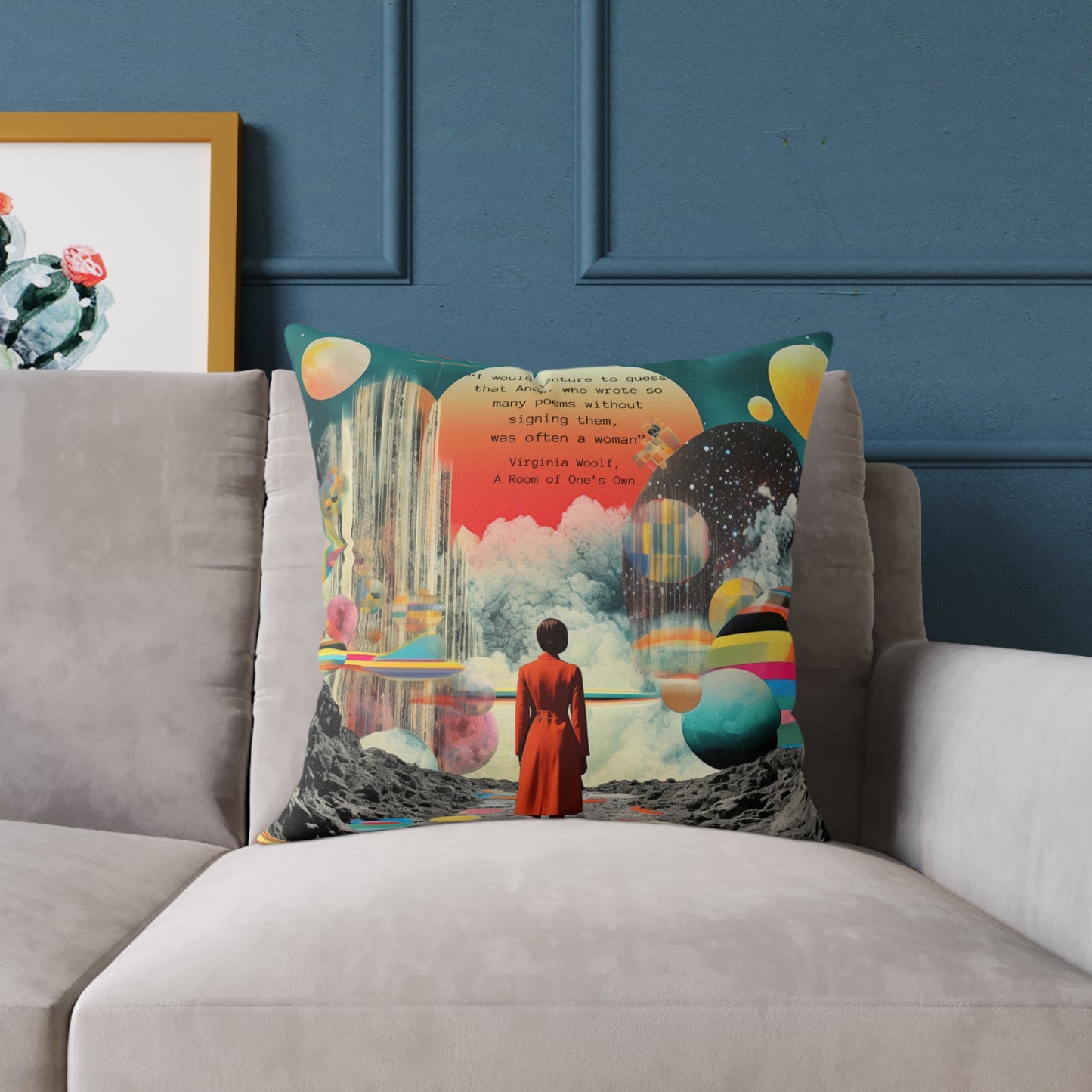 "Anon" Virginia Woolf, A Room of One’s Own Quote Cushion