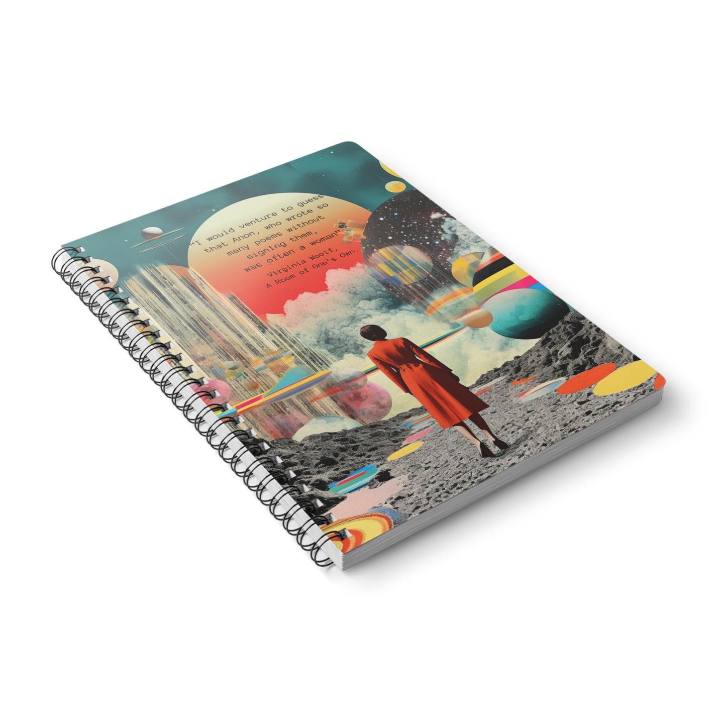"Anon" Virginia Woolf quote, softcover Notebook, A5