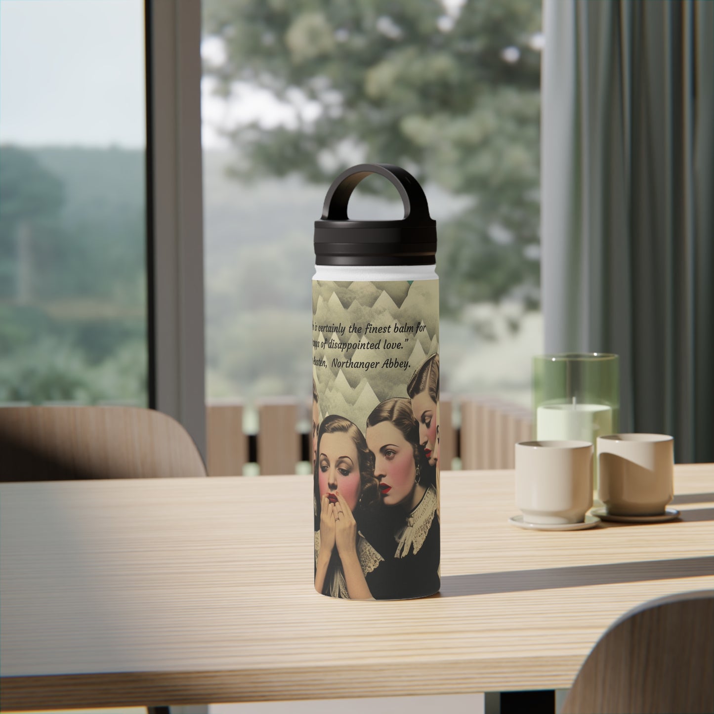 Jane Austen Inspired Stainless Steel Water Bottle | Find Comfort in Friendship