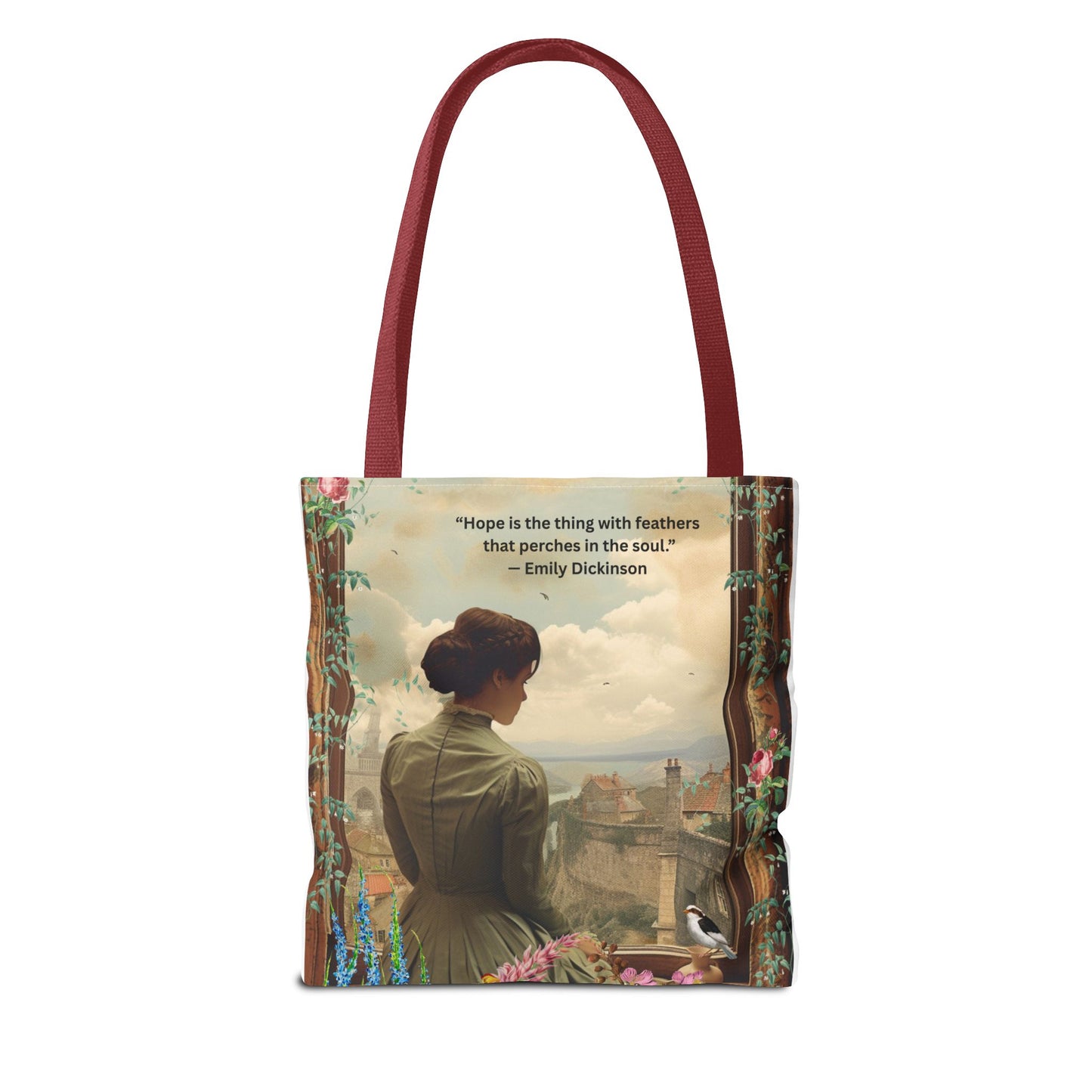 Emily Dickinson Quote Tote Bag – “Hope is the thing with feathers.”