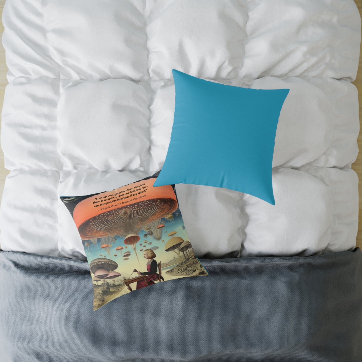 "Libraries" Virginia Woolf Quote From A Rooms of One's Own Cushion