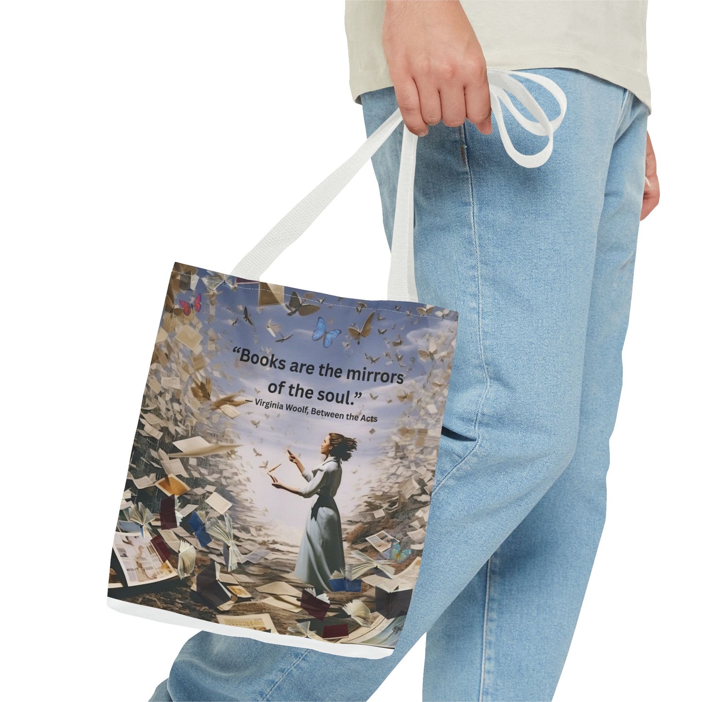Virginia Woolf Quote Tote Bag – “Books are the mirrors of the soul.”