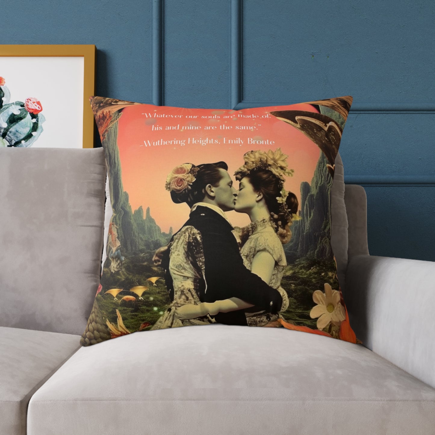 'Whatever our souls", from Wuthering Heights by Emily Bronte quote, Luxury Cushion