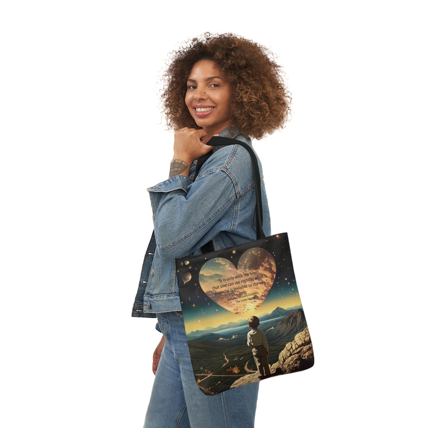 "It is only with the Heart" Little Prince Quote Tote Bag