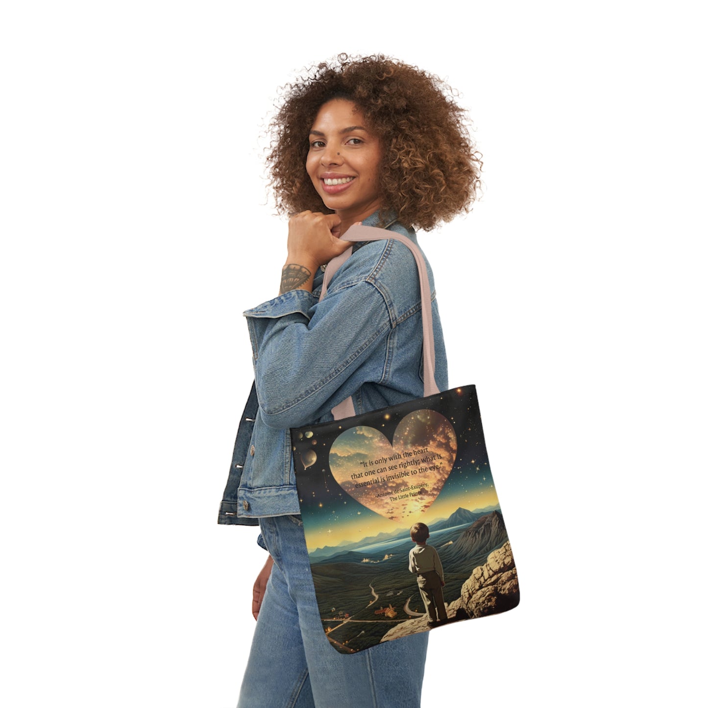 "It is only with the Heart" Little Prince Quote Tote Bag
