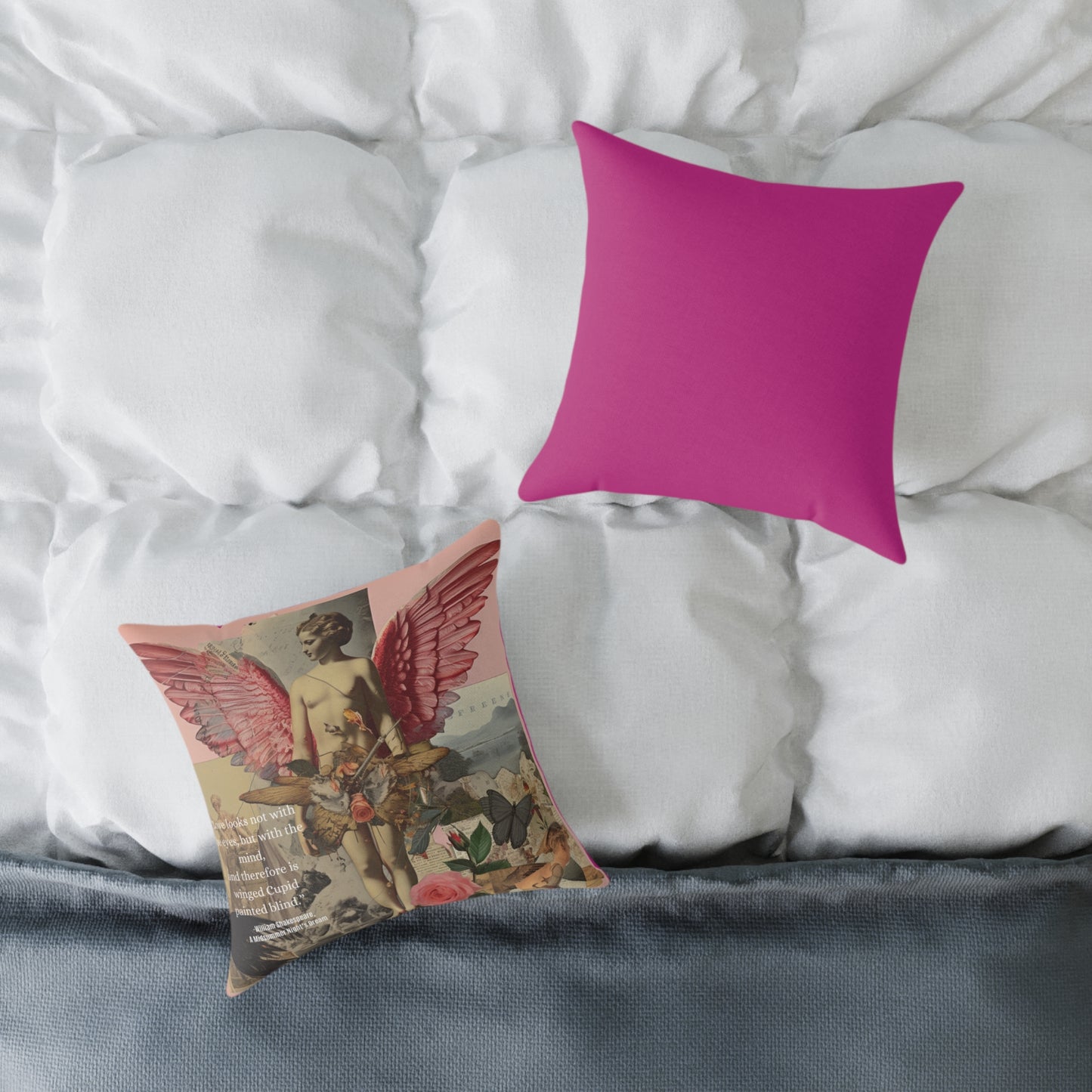 "Love Looks Not with the Eyes" Shakespearean Wisdom- Cupid Cushion
