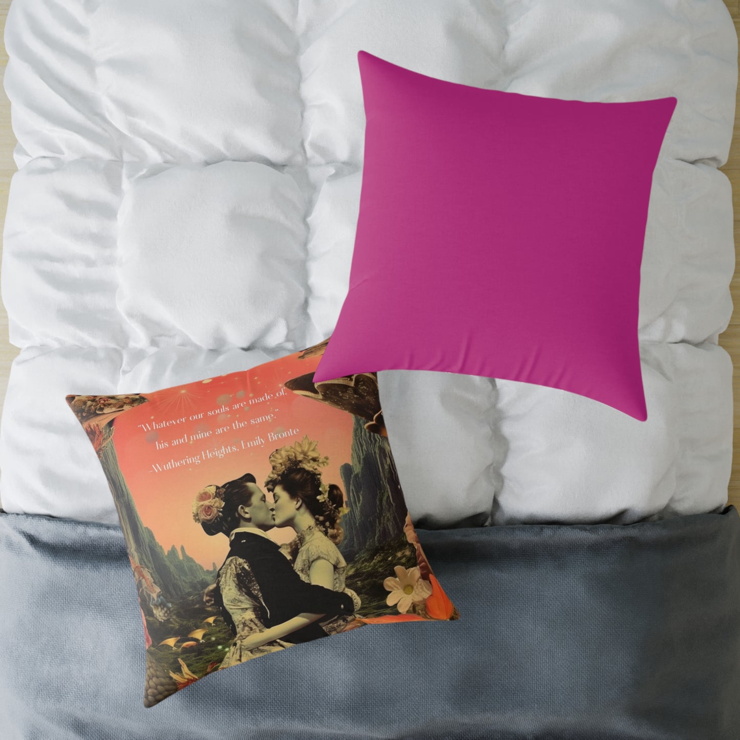 'Whatever our souls", from Wuthering Heights by Emily Bronte quote, Luxury Cushion