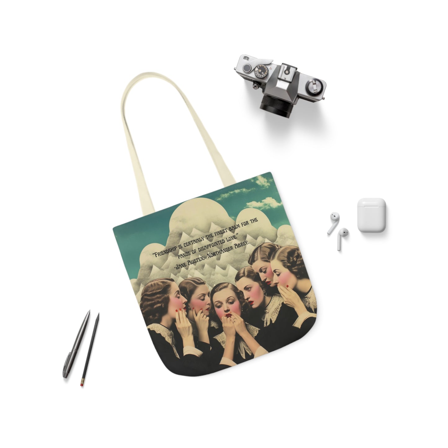 "Friendship Balm"Quote, by Jane Austen from Northanger Abbey, Tote Bag