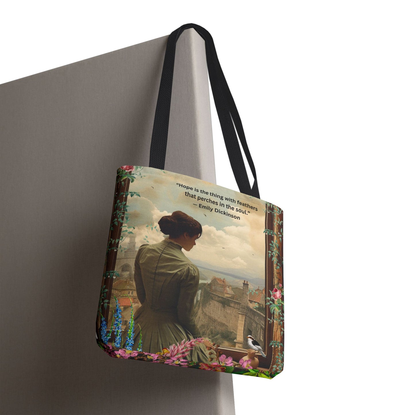 Emily Dickinson Quote Tote Bag – “Hope is the thing with feathers.”