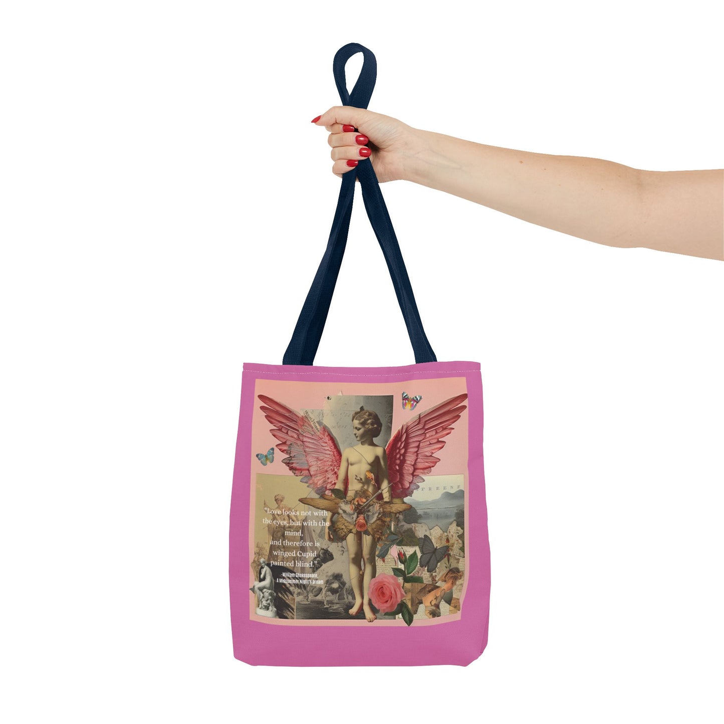 Whimsical Angel Tote Bag - Artistic AOP Design with Inspirational Quote