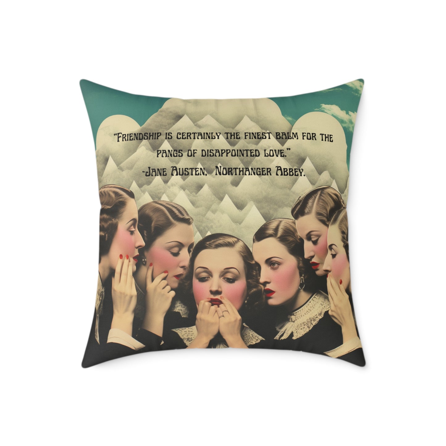 "Friendship Balm" from Northanger Abbey, by Jane Austen quote, Luxury Cushion