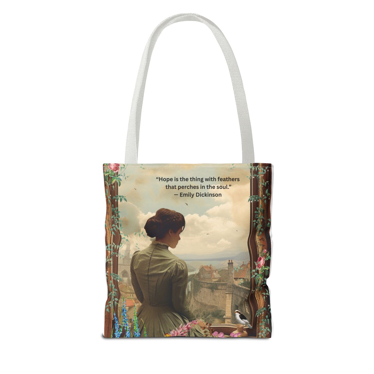 Emily Dickinson Quote Tote Bag – “Hope is the thing with feathers.”