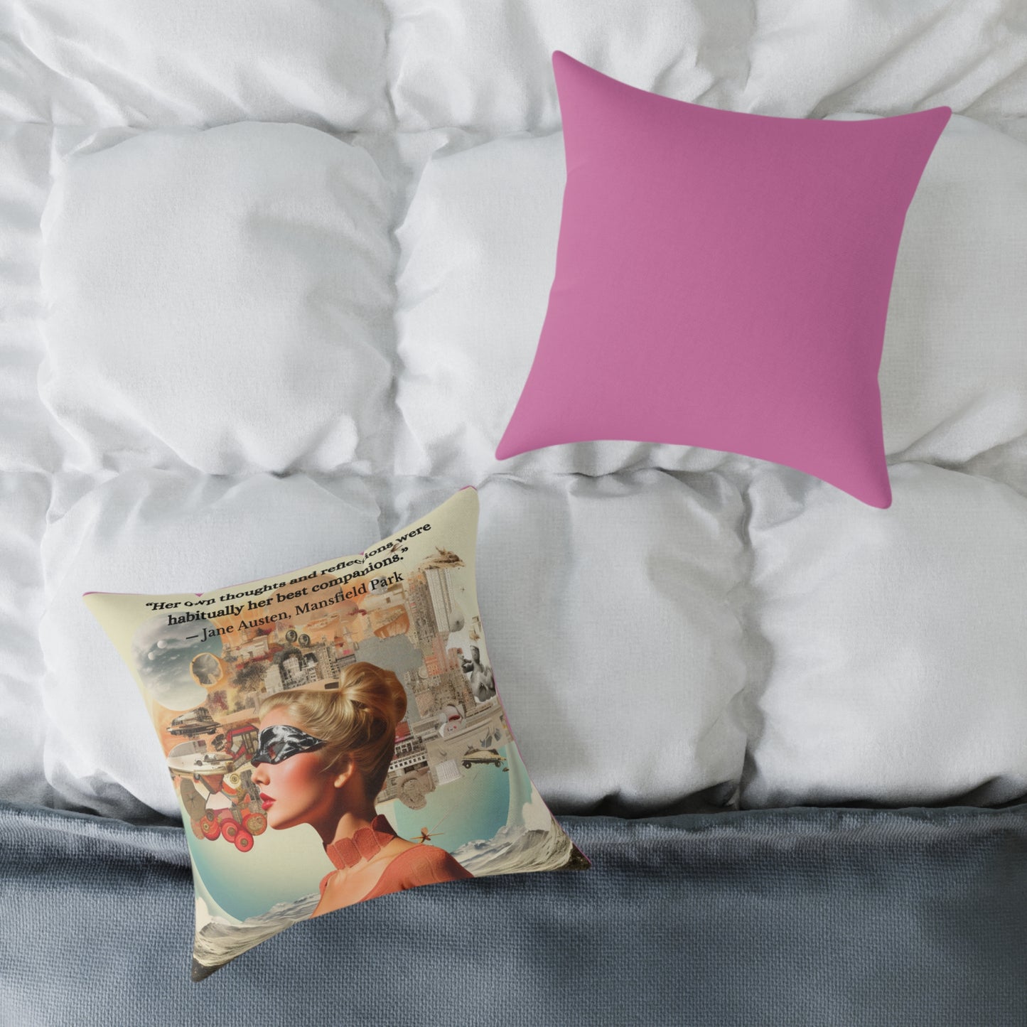 Jane Austen "Her Own Thoughts" Quote Cushion